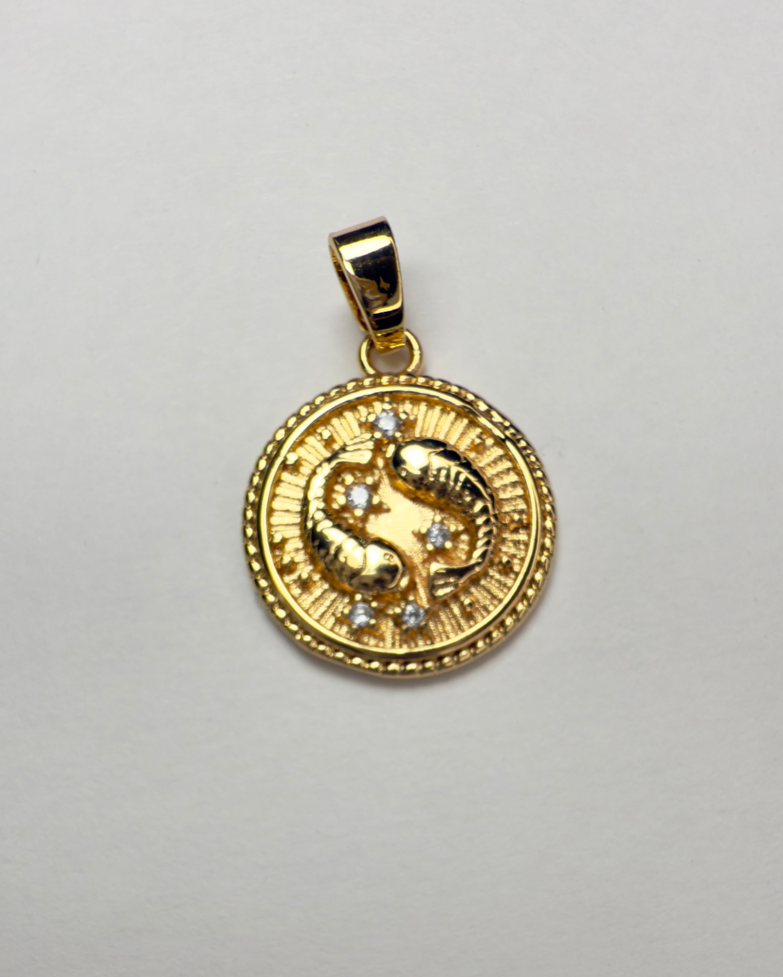 Zodiac Sign Medallion Necklace - 16" Inch