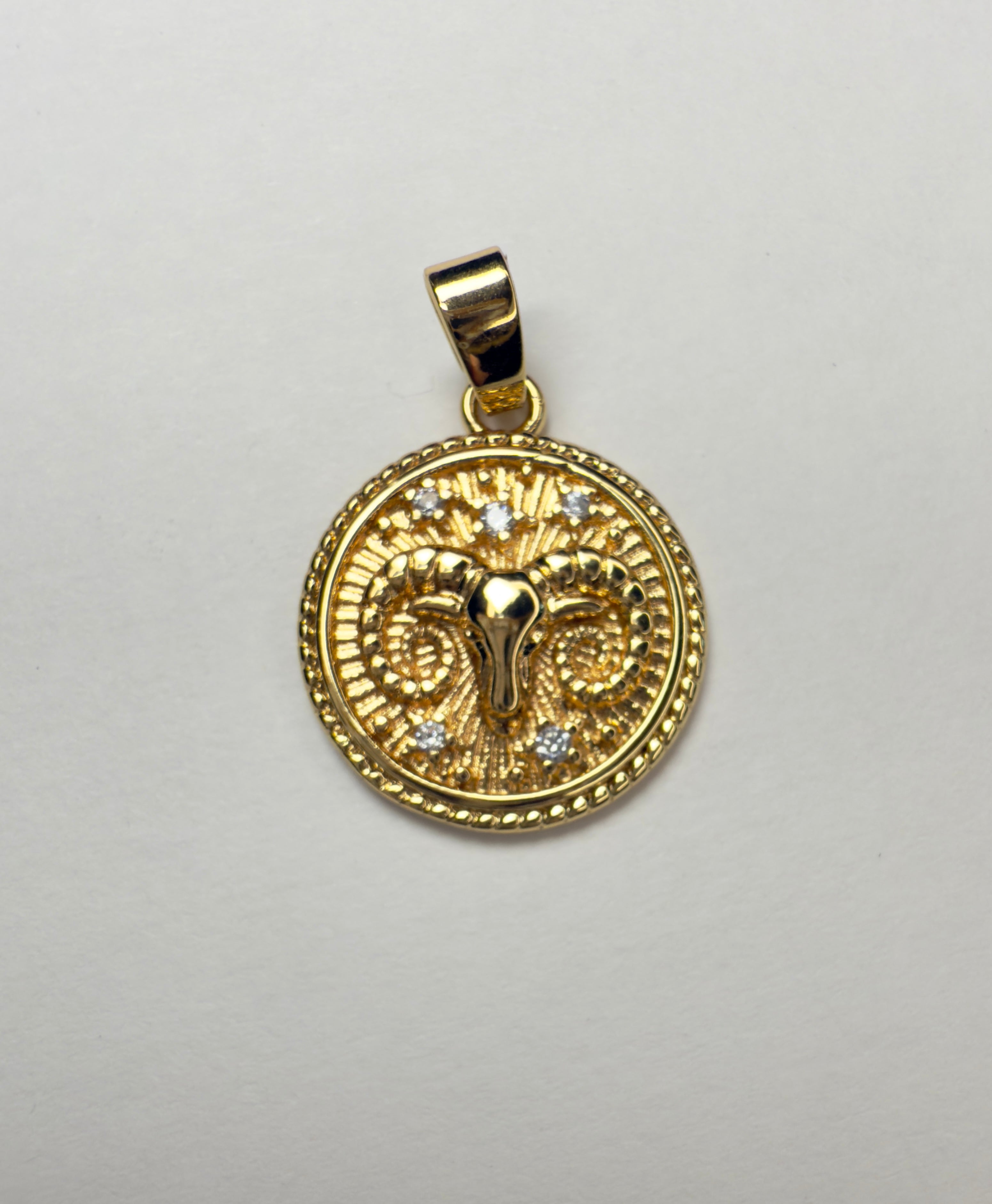 Zodiac Sign Medallion Necklace - 20" Inch