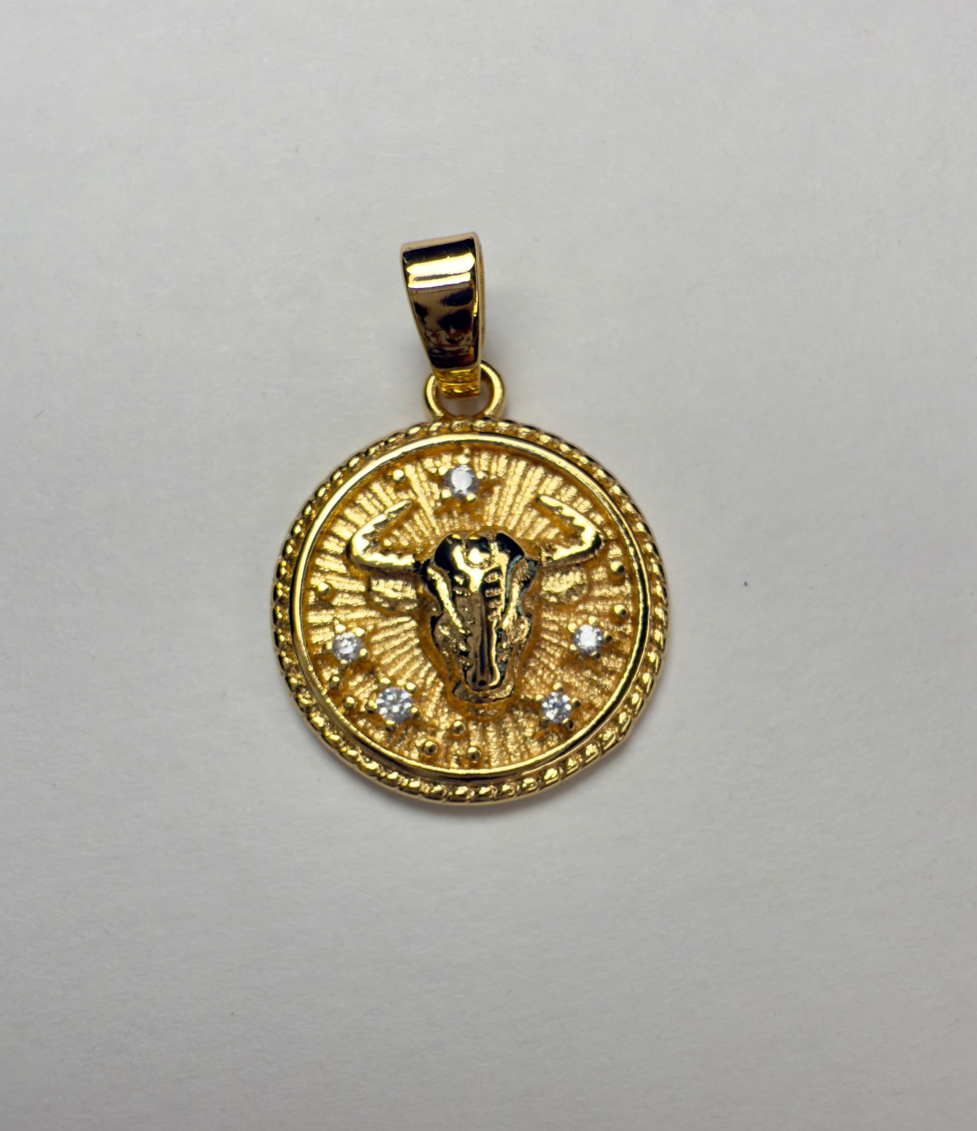 Zodiac Sign Medallion Necklace - 16" Inch