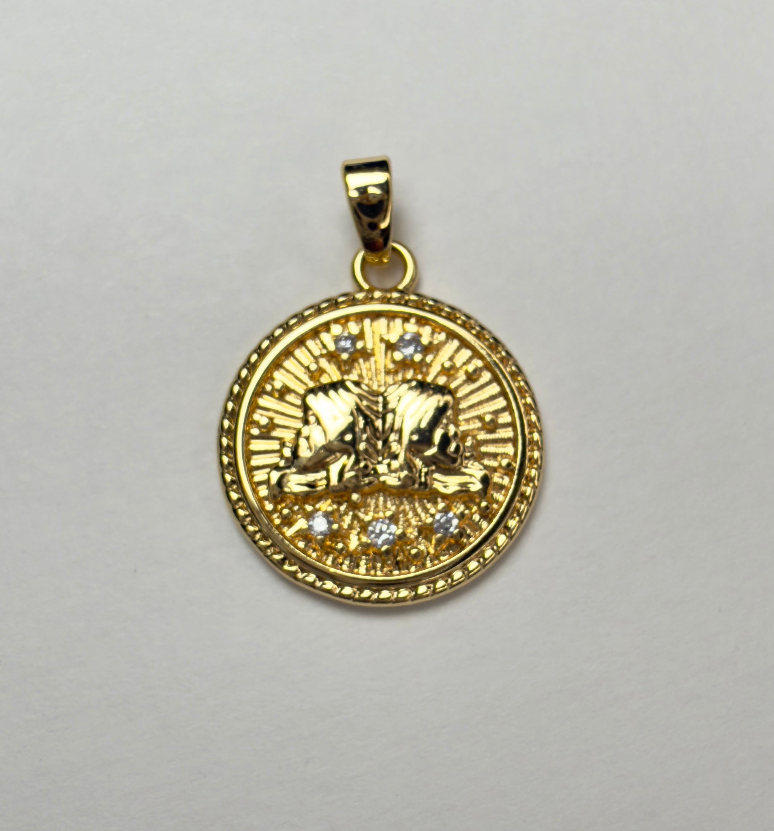 Zodiac Sign Medallion Necklace - 16" Inch