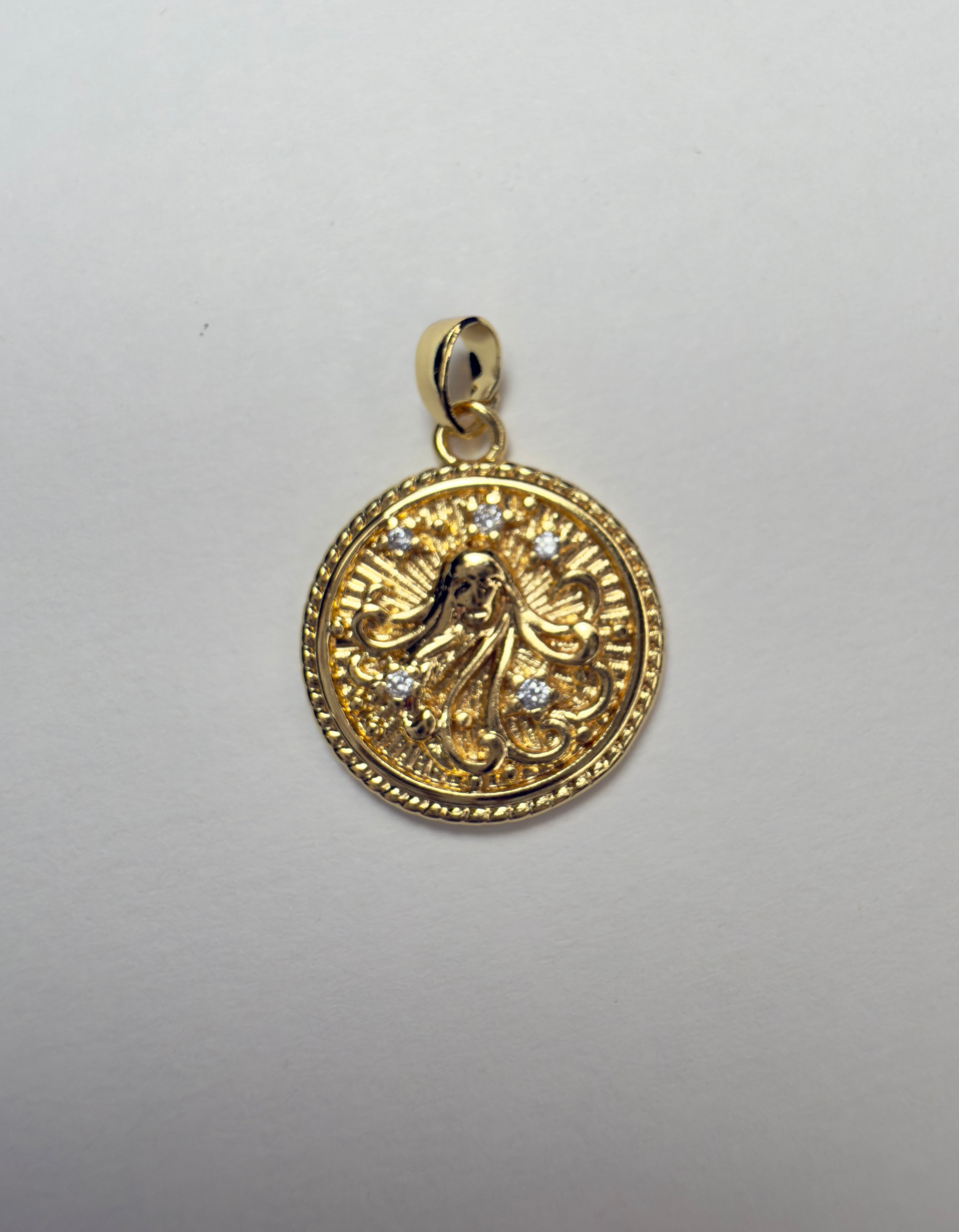 Zodiac Sign Medallion Necklace - 18" Inch