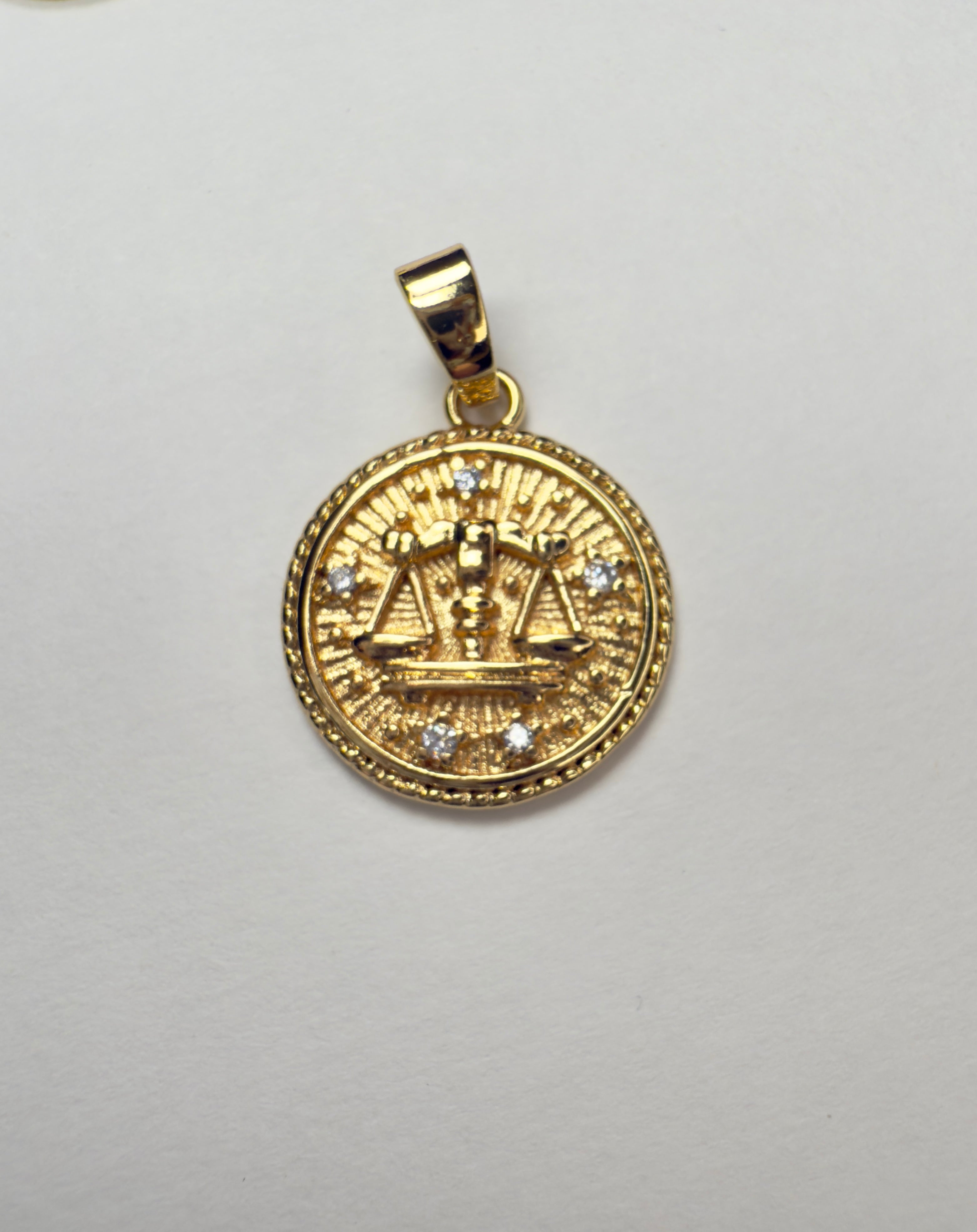 Zodiac Sign Medallion Necklace - 20" Inch