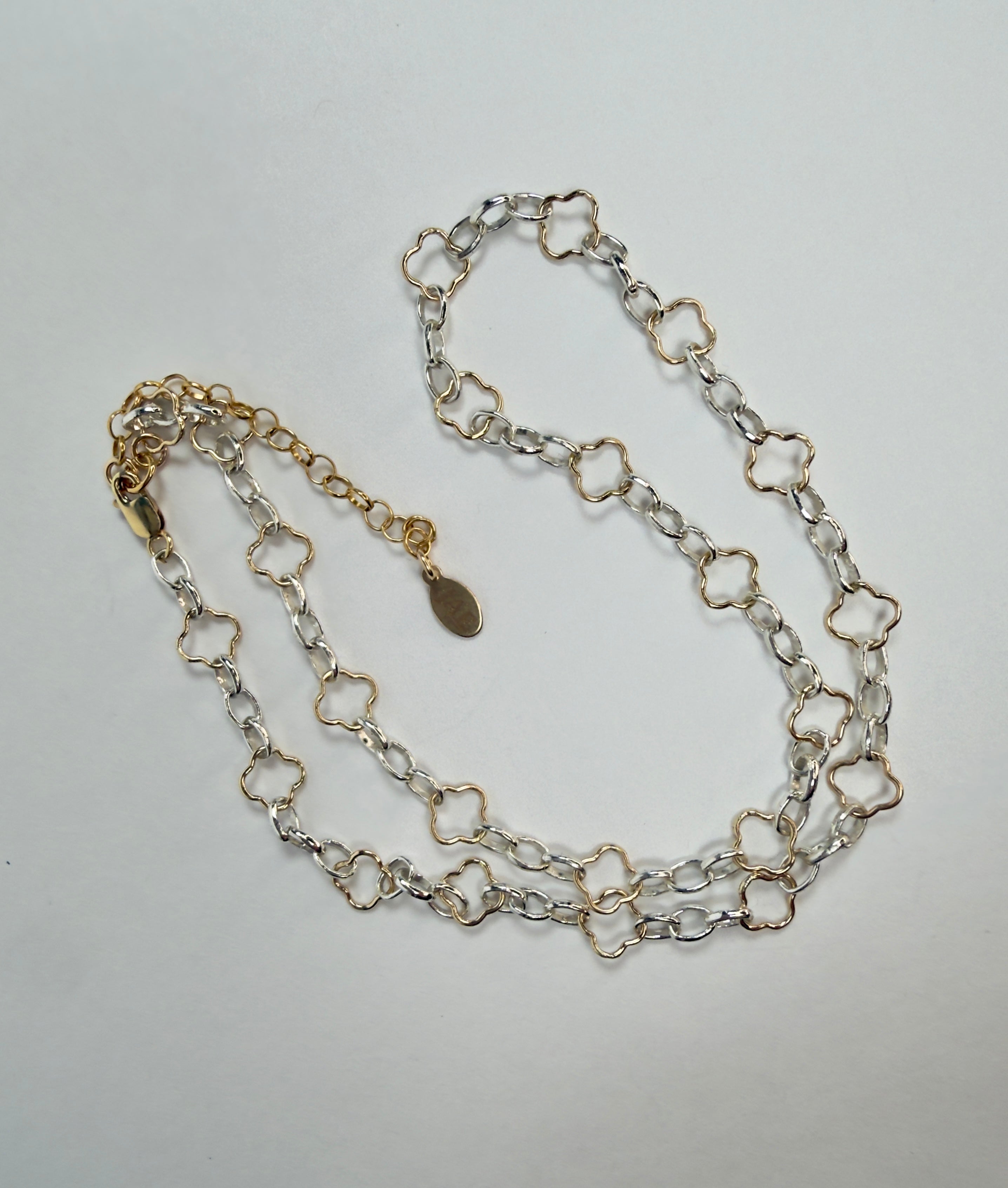 Clover Chain Mixed Metal Necklace - Five Length Options