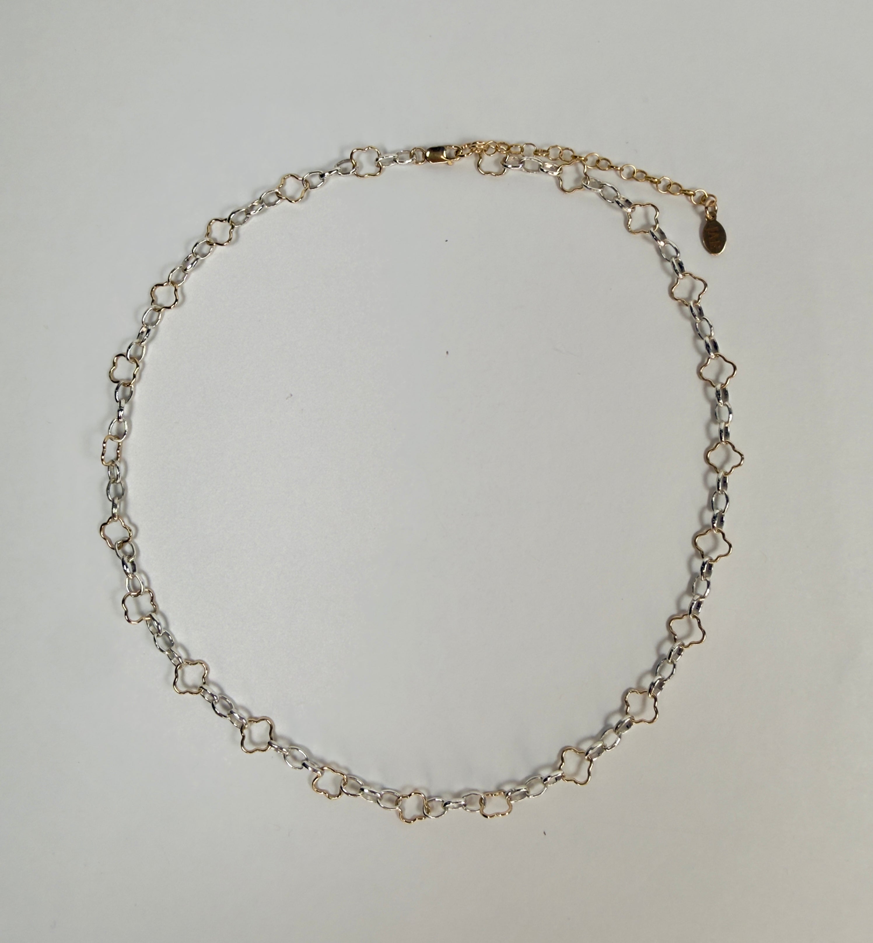 Clover Chain Mixed Metal Necklace - Five Length Options