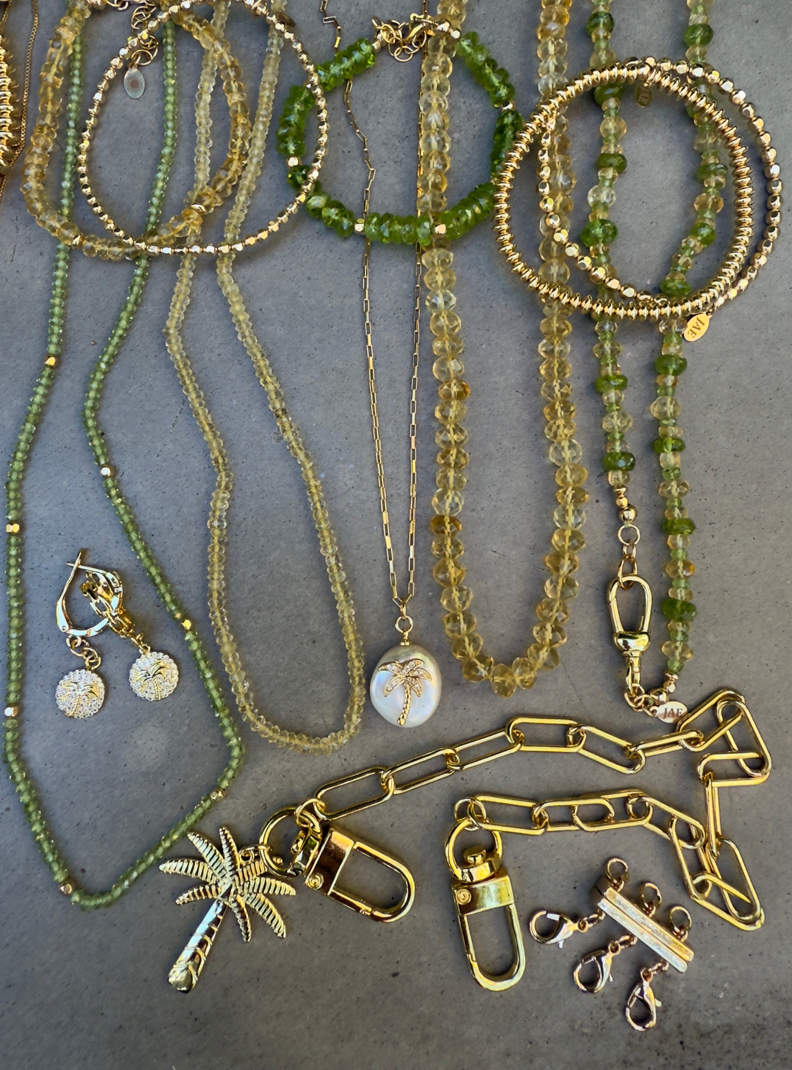 Bag Tag/Purse Strap with Palm Tree Charm