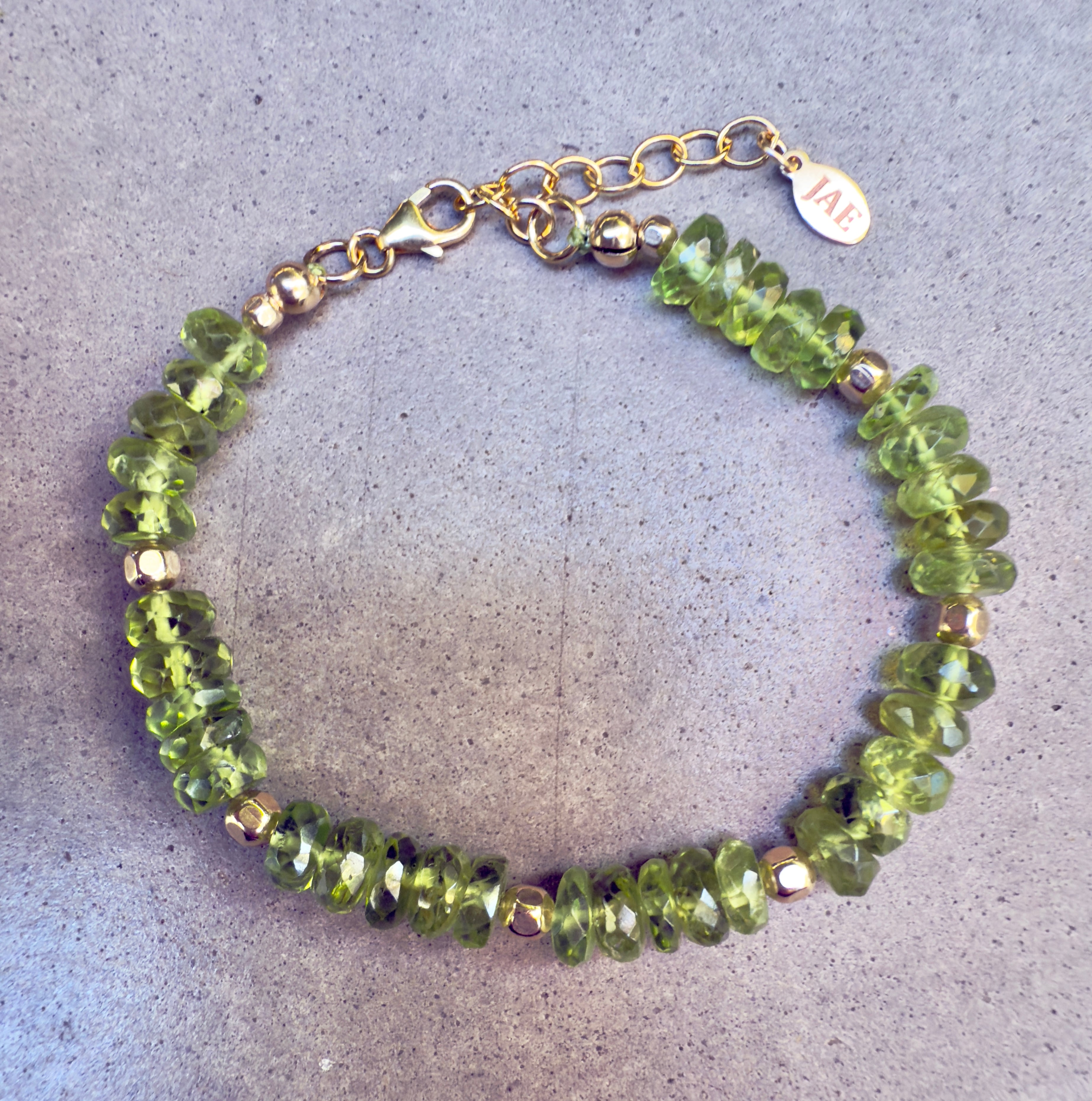 "The Nellie" - Peridot and Gold Bracelet