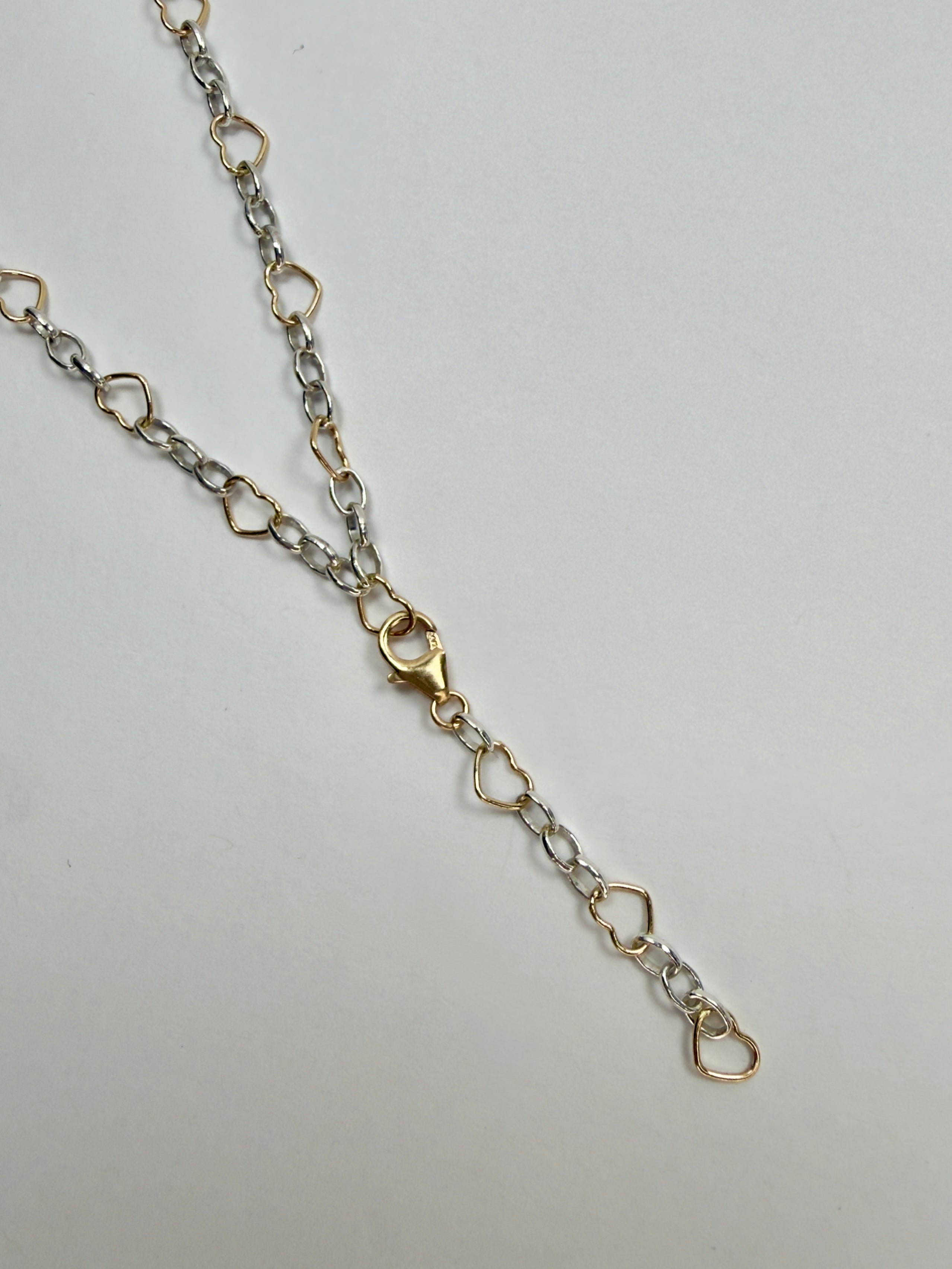 Heart Link Chain Mixed Metals Larial