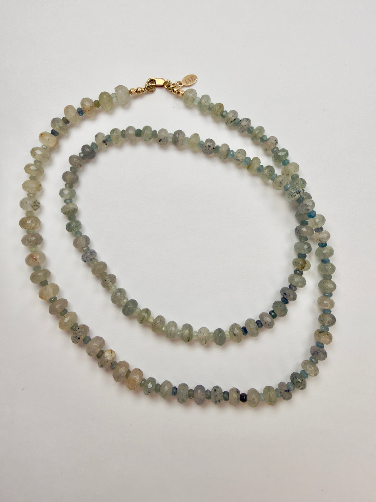 The Celeste - Moss Aquamarine Beaded Necklace