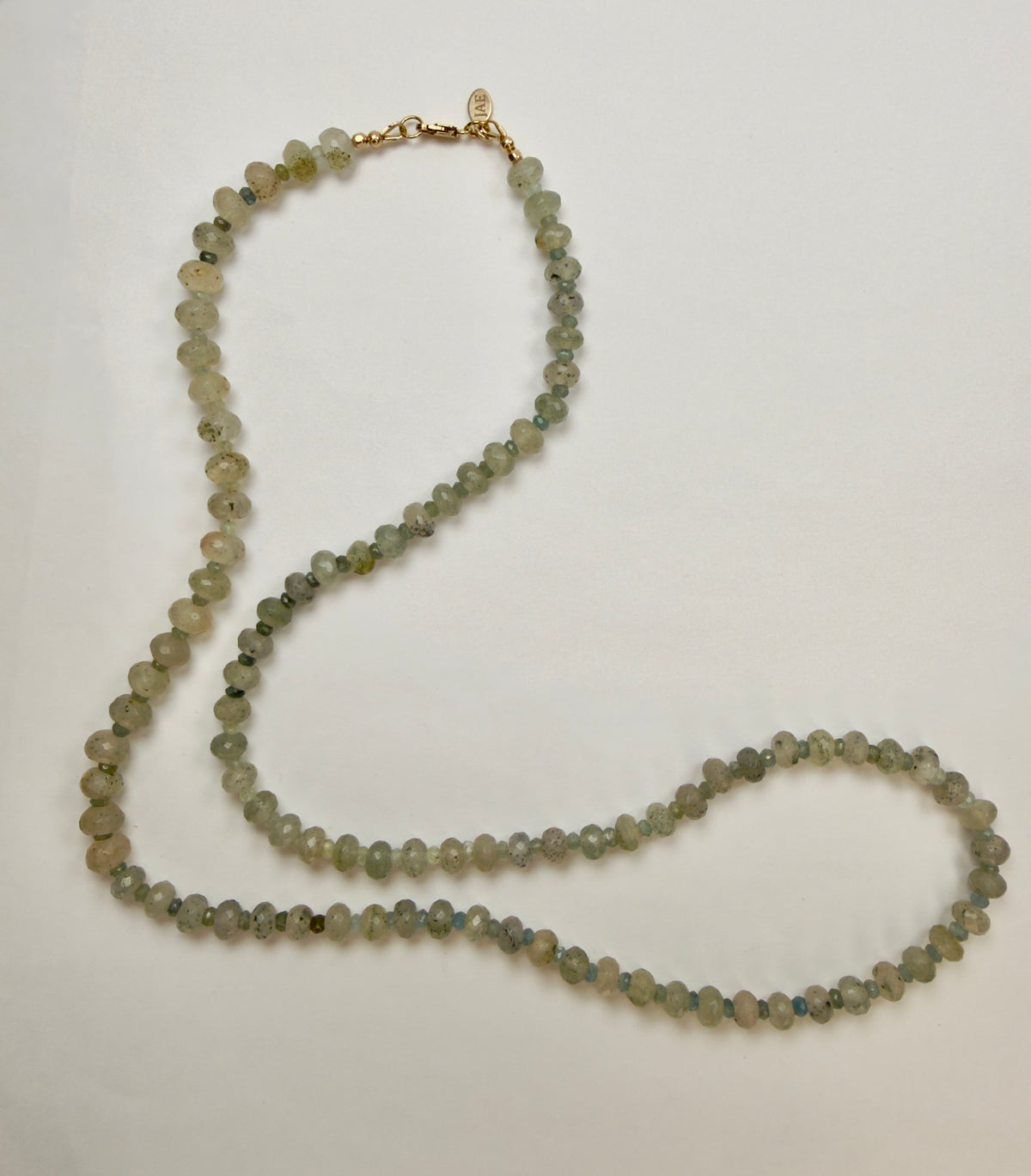 The Celeste - Moss Aquamarine Beaded Necklace
