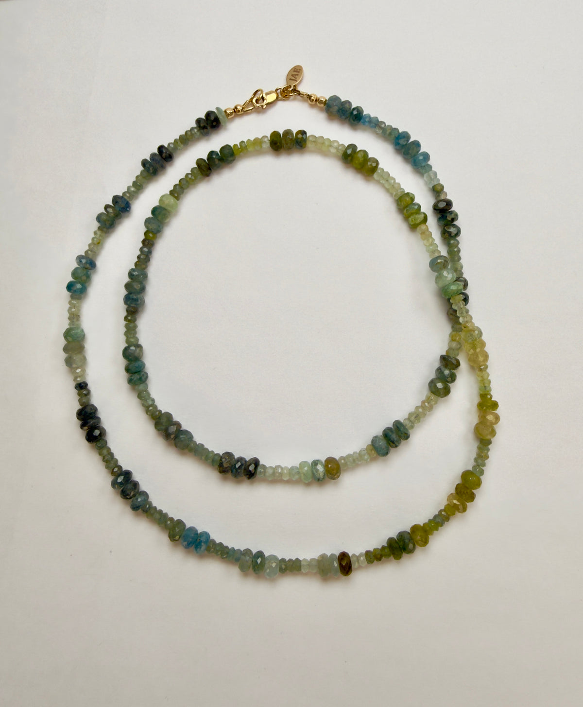 The Bina - Moss Aquamarine Beaded Necklace