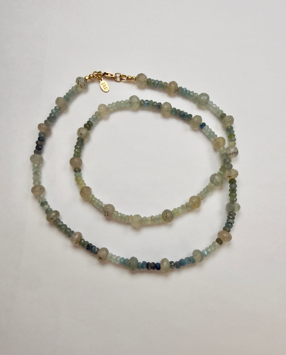 The Bridget - Moss Aquamarine Beaded Necklace