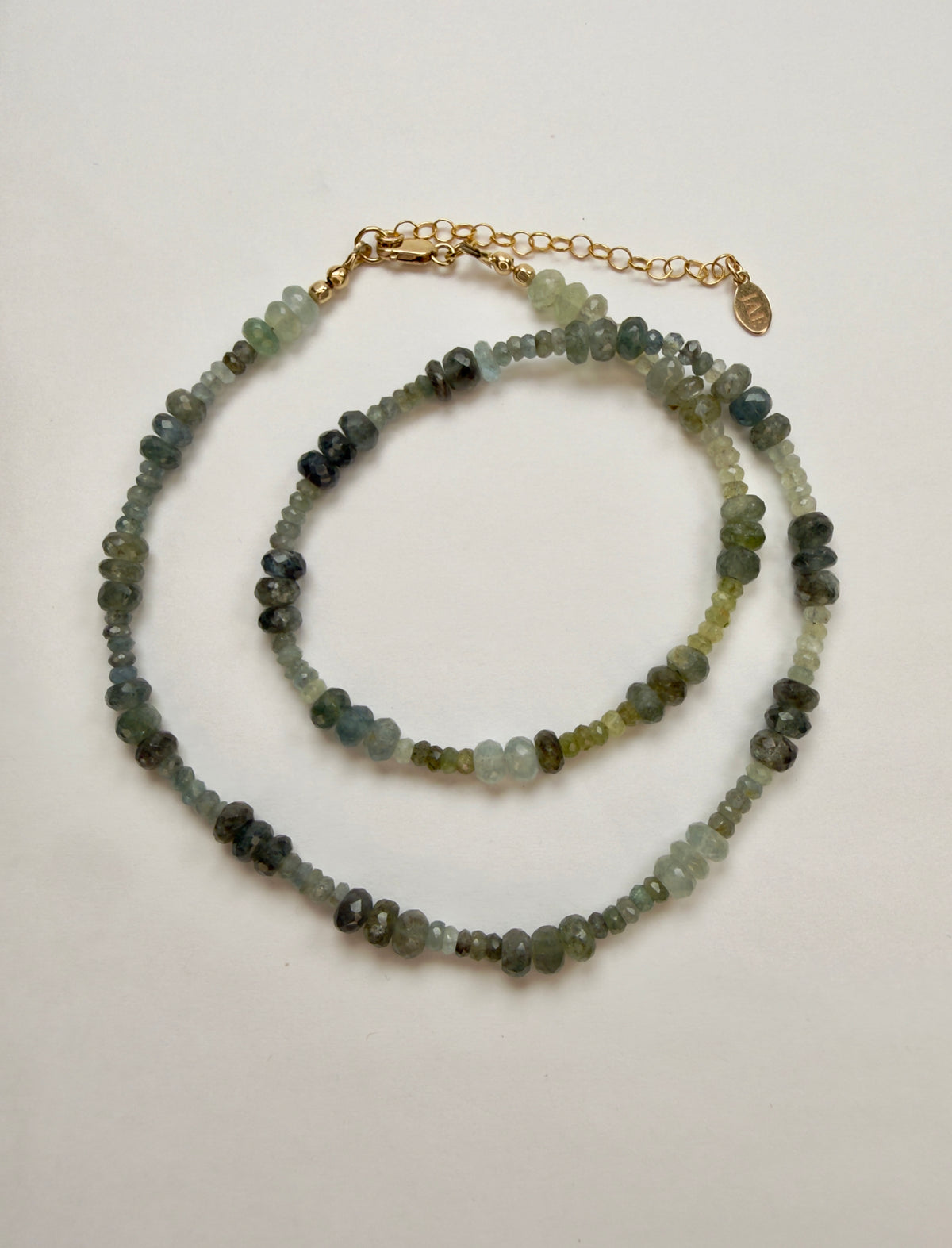 The Alberta - Moss Aquamarine Beaded Necklace