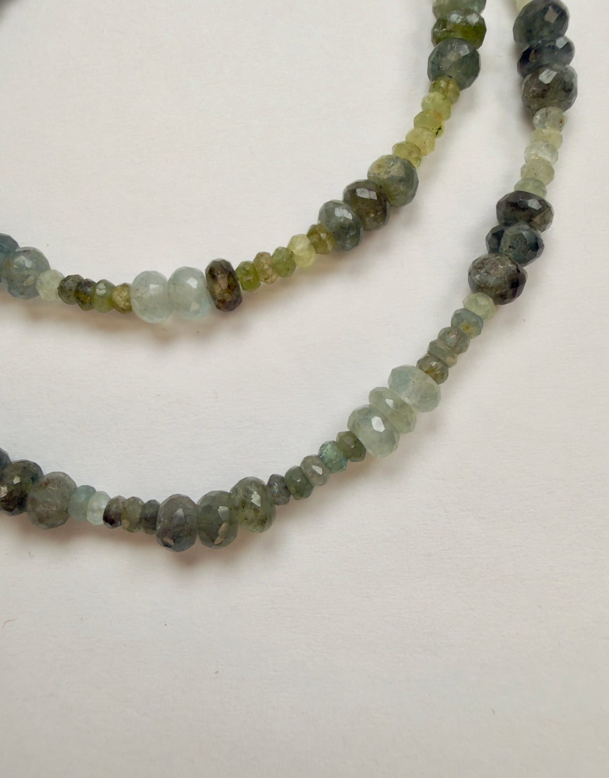 The Alberta - Moss Aquamarine Beaded Necklace