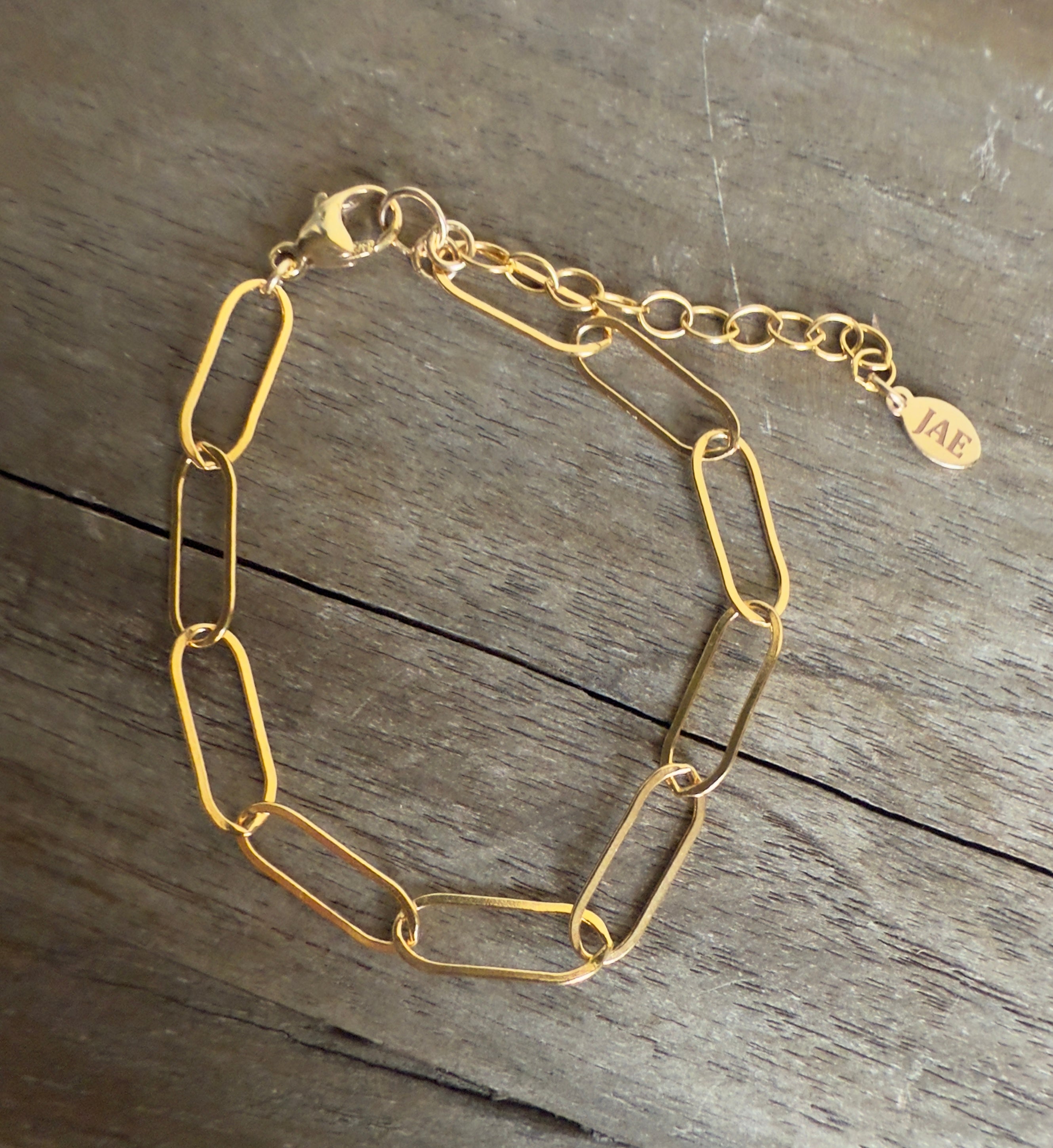 The Eleni - Flat Paperclip Chain Bracelet