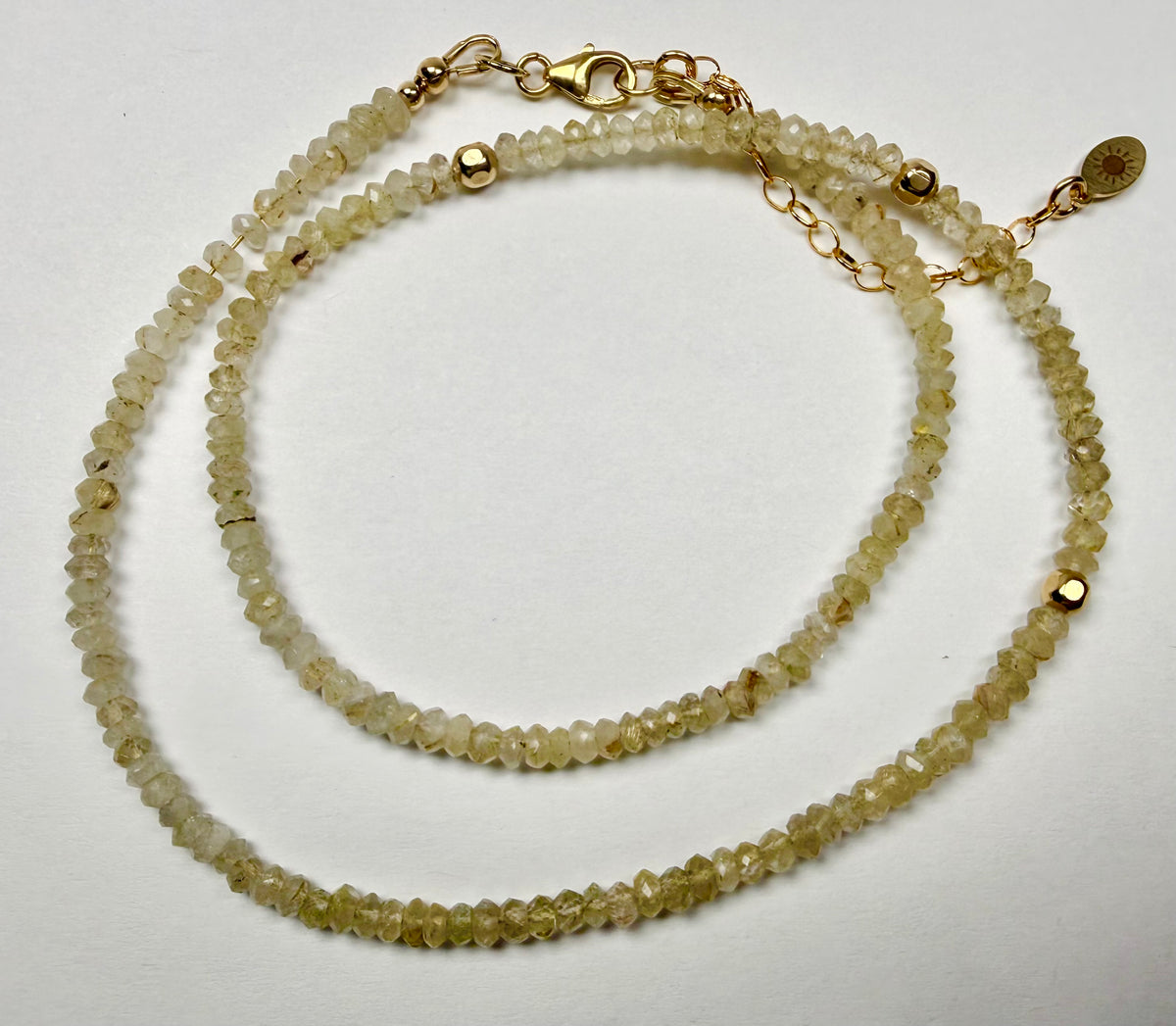 The Malia - Golden Rutilated Quartz Beaded Necklace