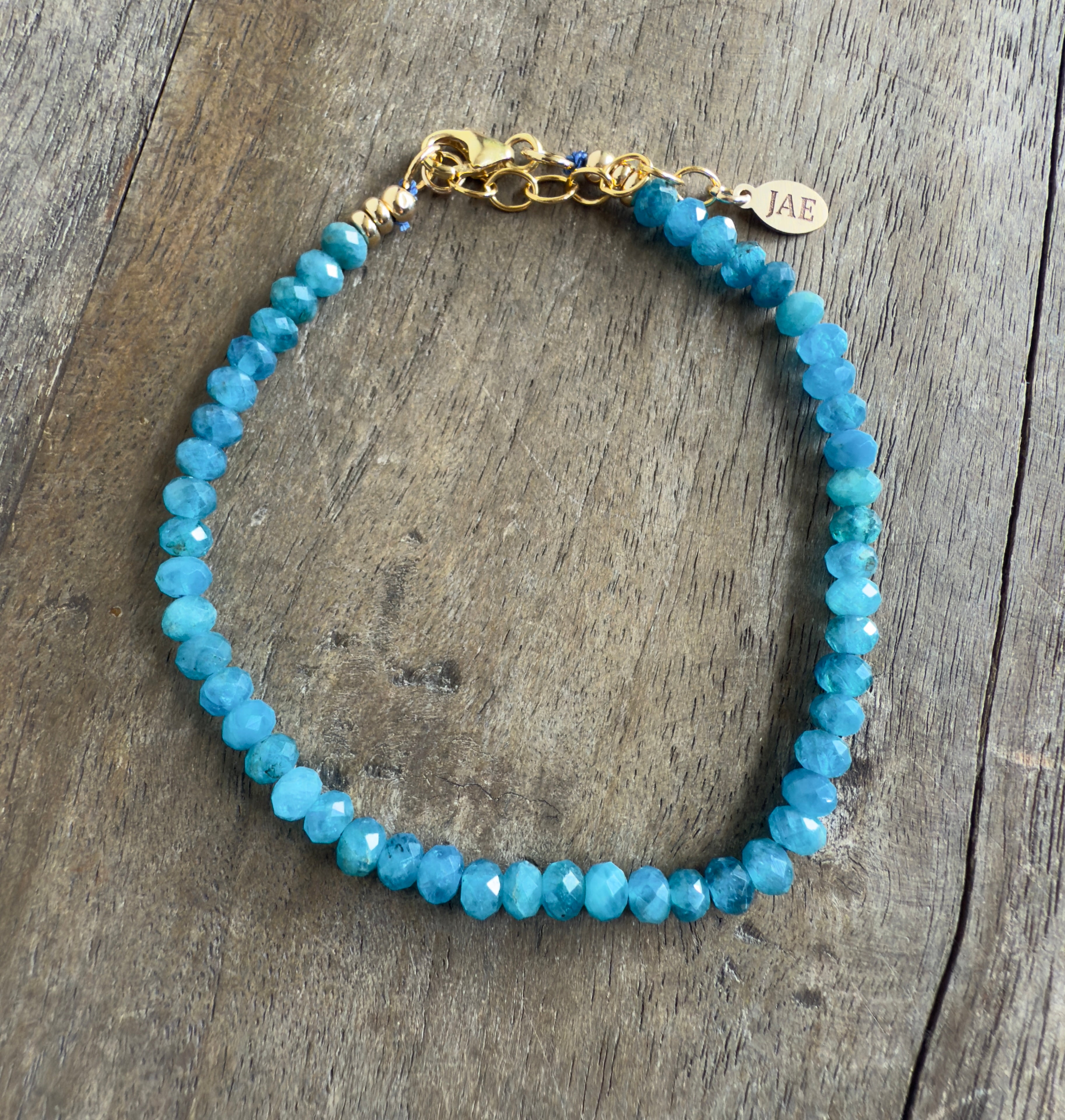 The Santorini - Apatite Gemstone Beaded Bracelet