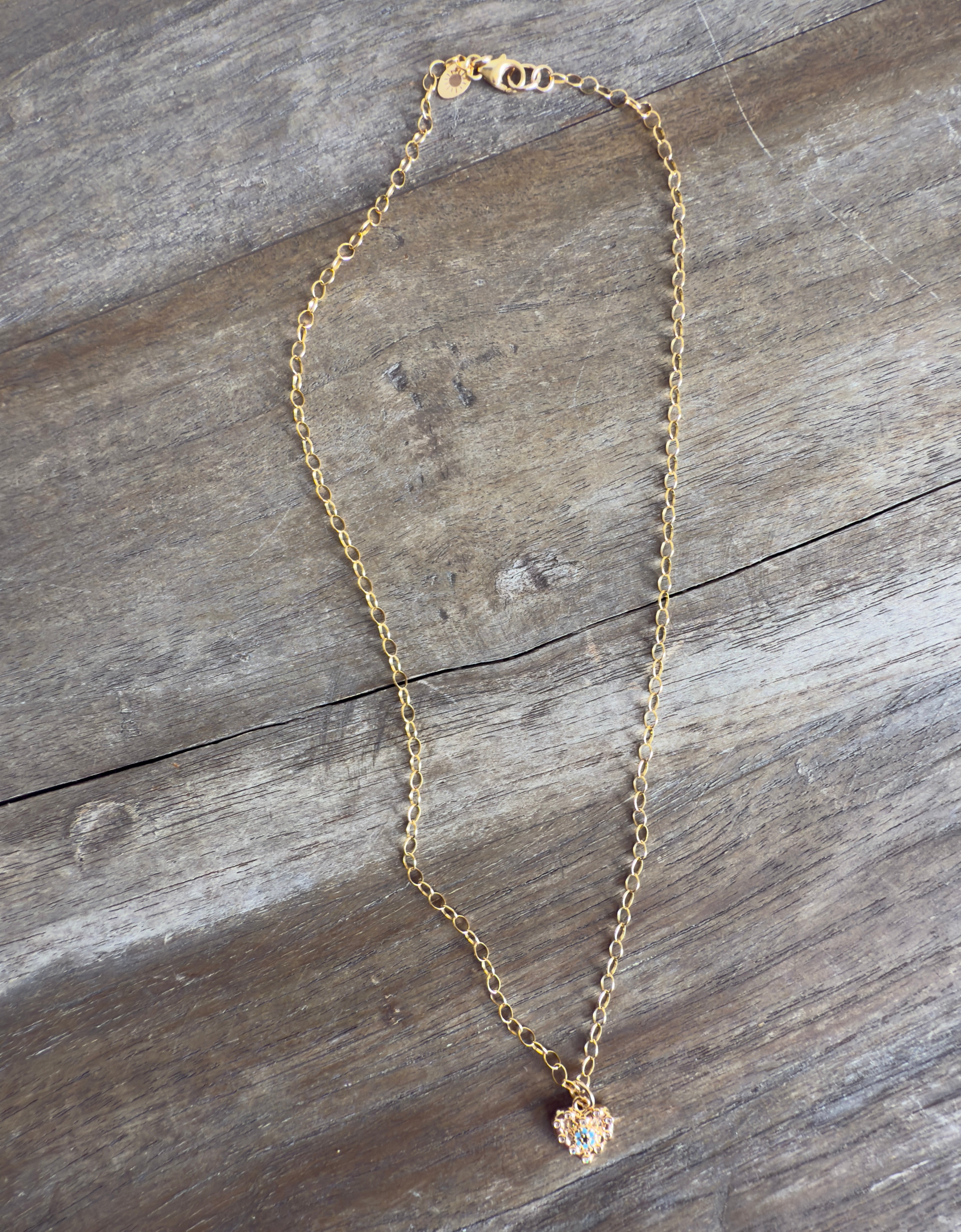 The Ivy -Evil Eye Heart with Cubic Zirconia Necklace