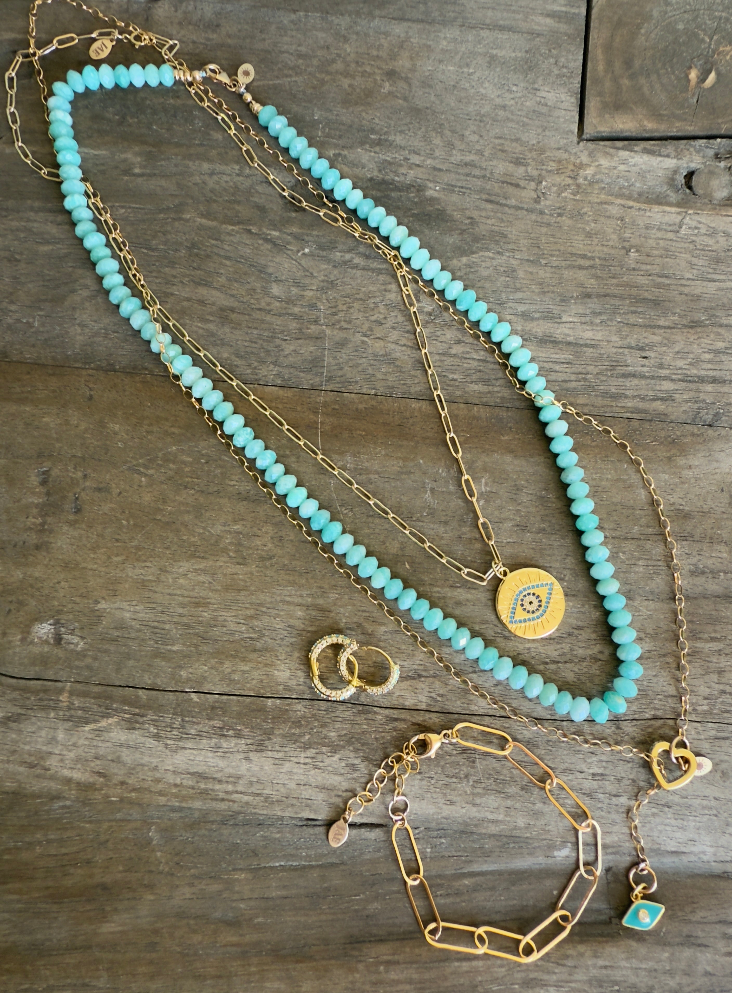 The Rouge - Evil Eye Enamel and Cubic Zirconia Medallion Necklace