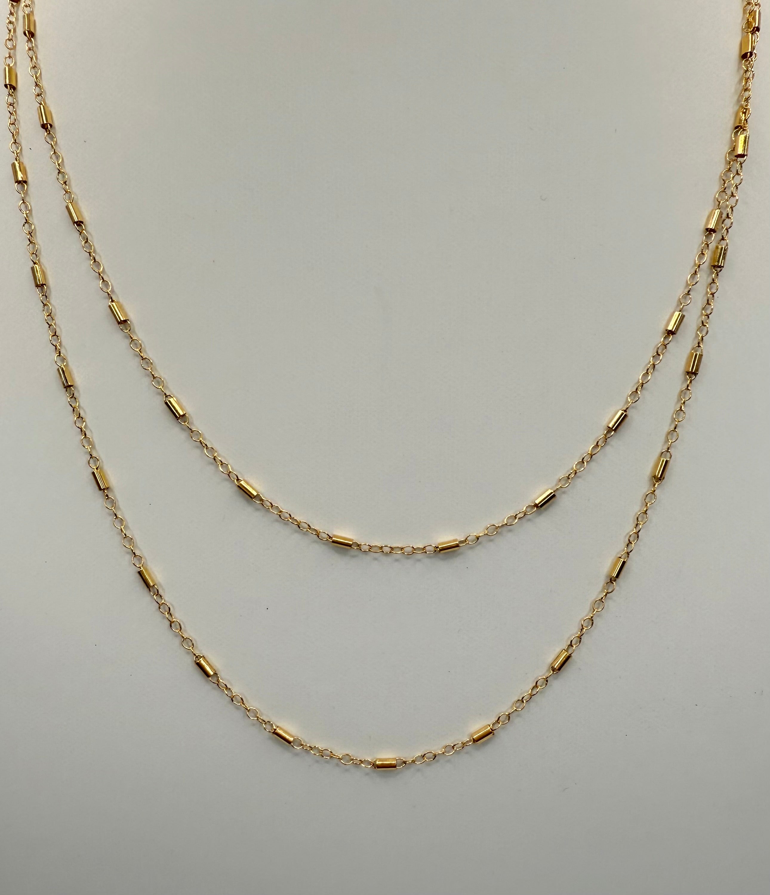 "The Jackie" Chain and Barrel Link Necklace - 16" or 18" in Length