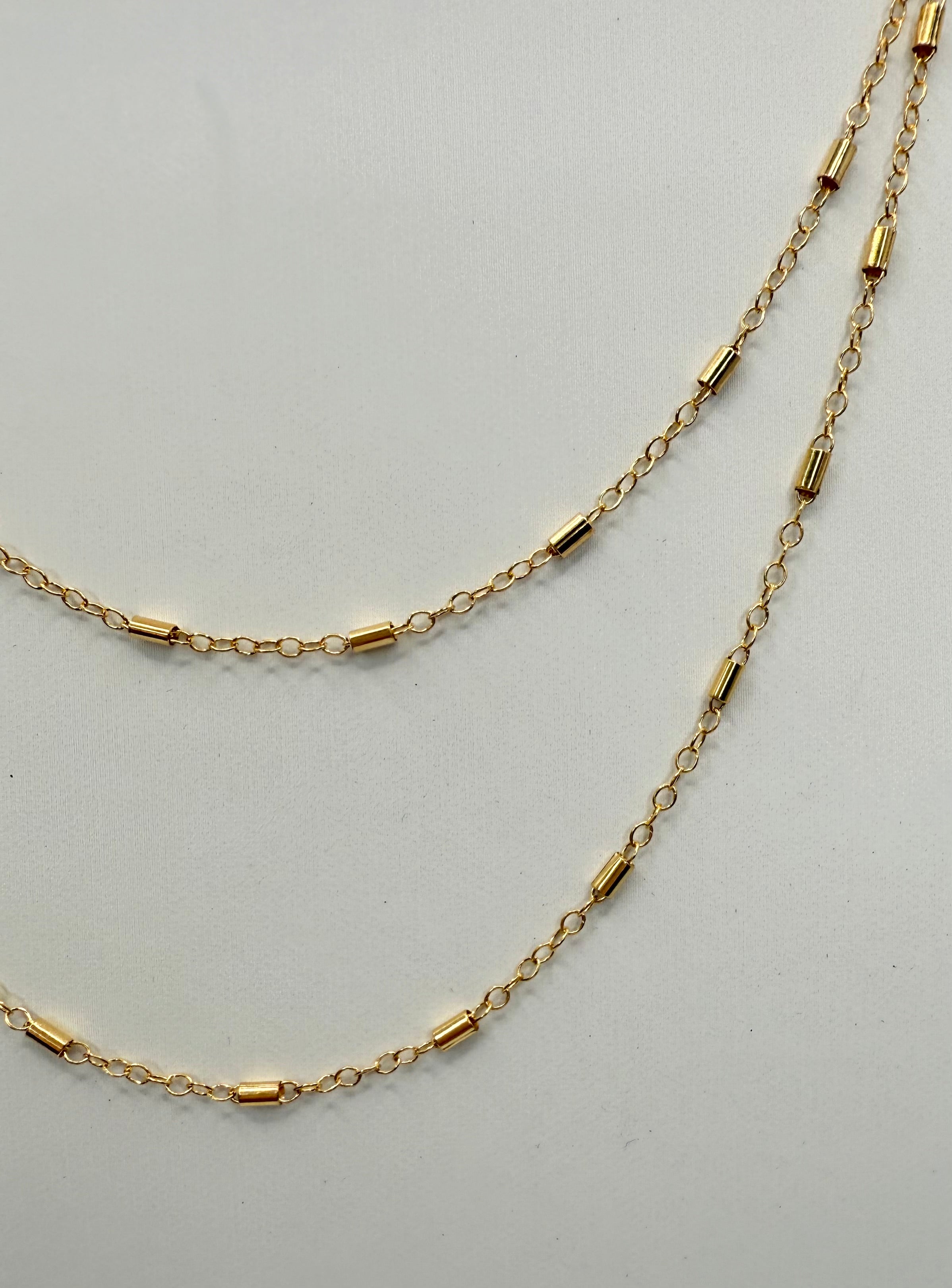 "The Jackie" Chain and Barrel Link Necklace - 16" or 18" in Length