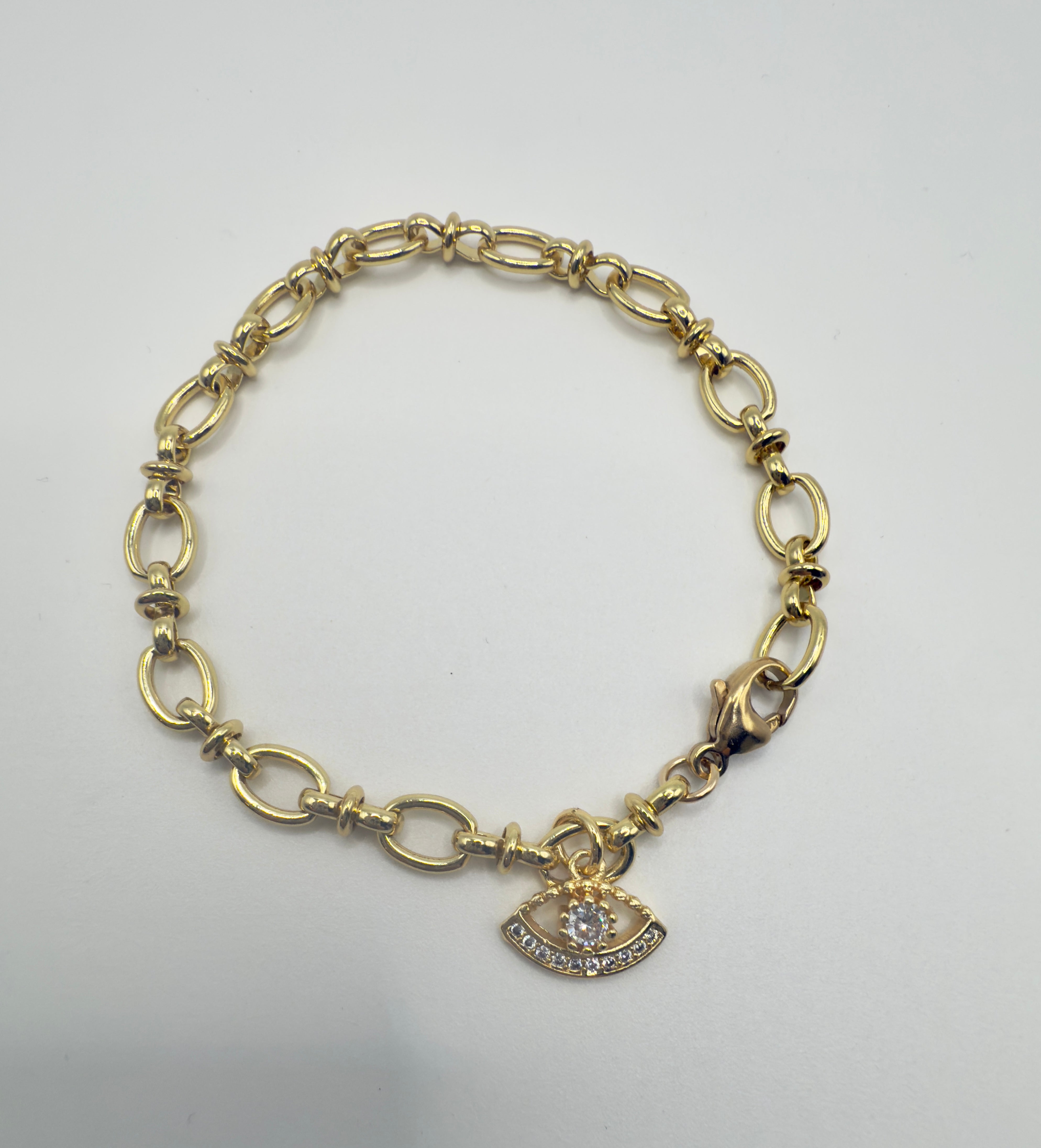 The Fey - Cable Chain Bracelet with Evil Eye Charm