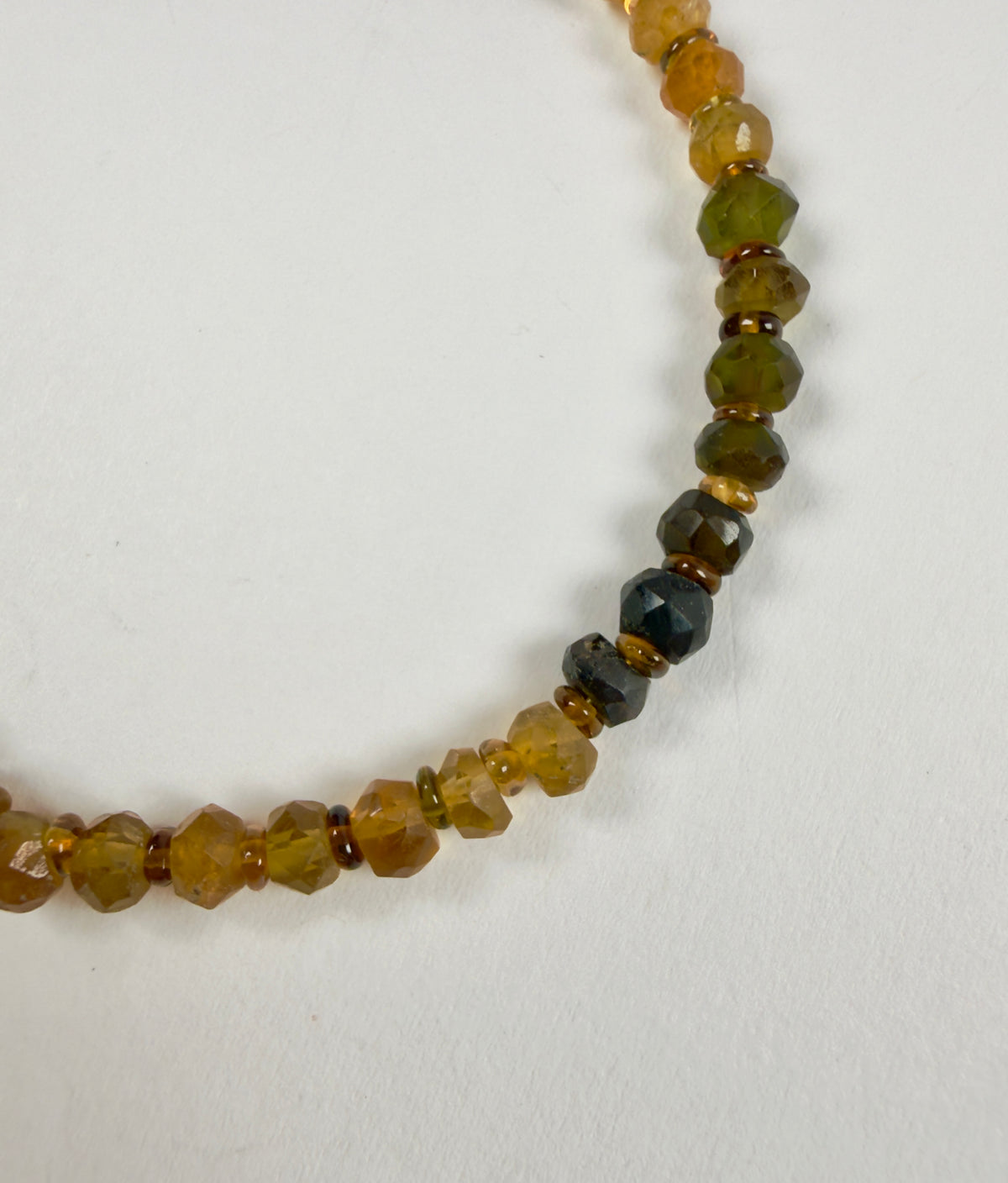 The Tracee - Amber & Green Tourmaline Beaded Bracelet