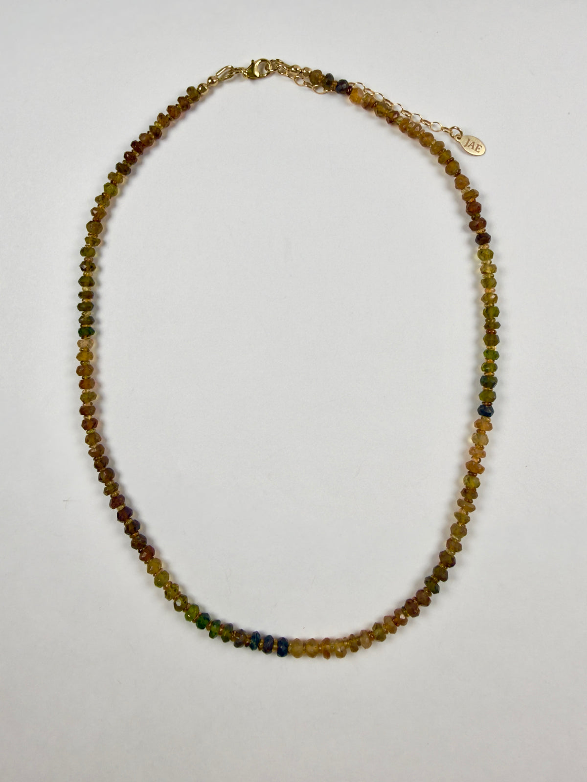 The Dakota - Amber & Green Tourmaline Beaded Necklace