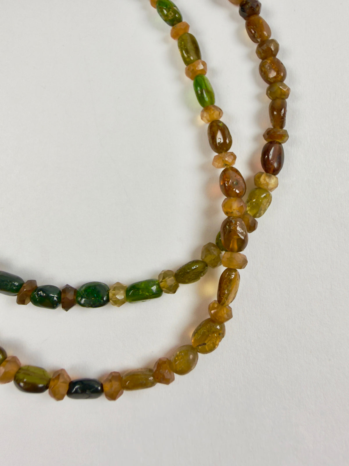 The Alicia - Amber & Green Tourmaline Beaded Necklace