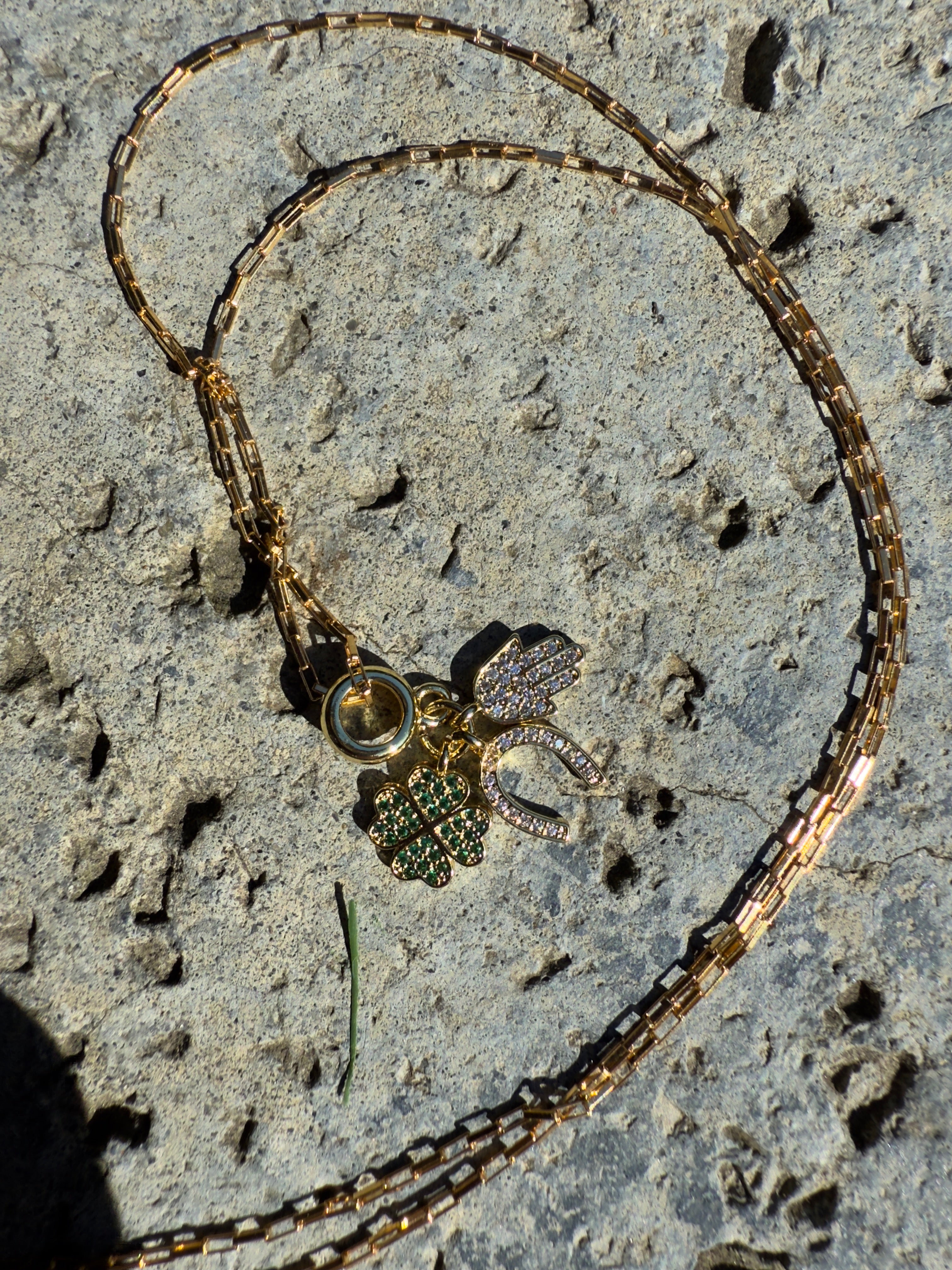 The Patty -  Lucky Multi-Charm and Venetian Box Necklace