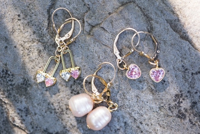 The Sarah - Light Pink Freshwater Pearl Drop Earrings