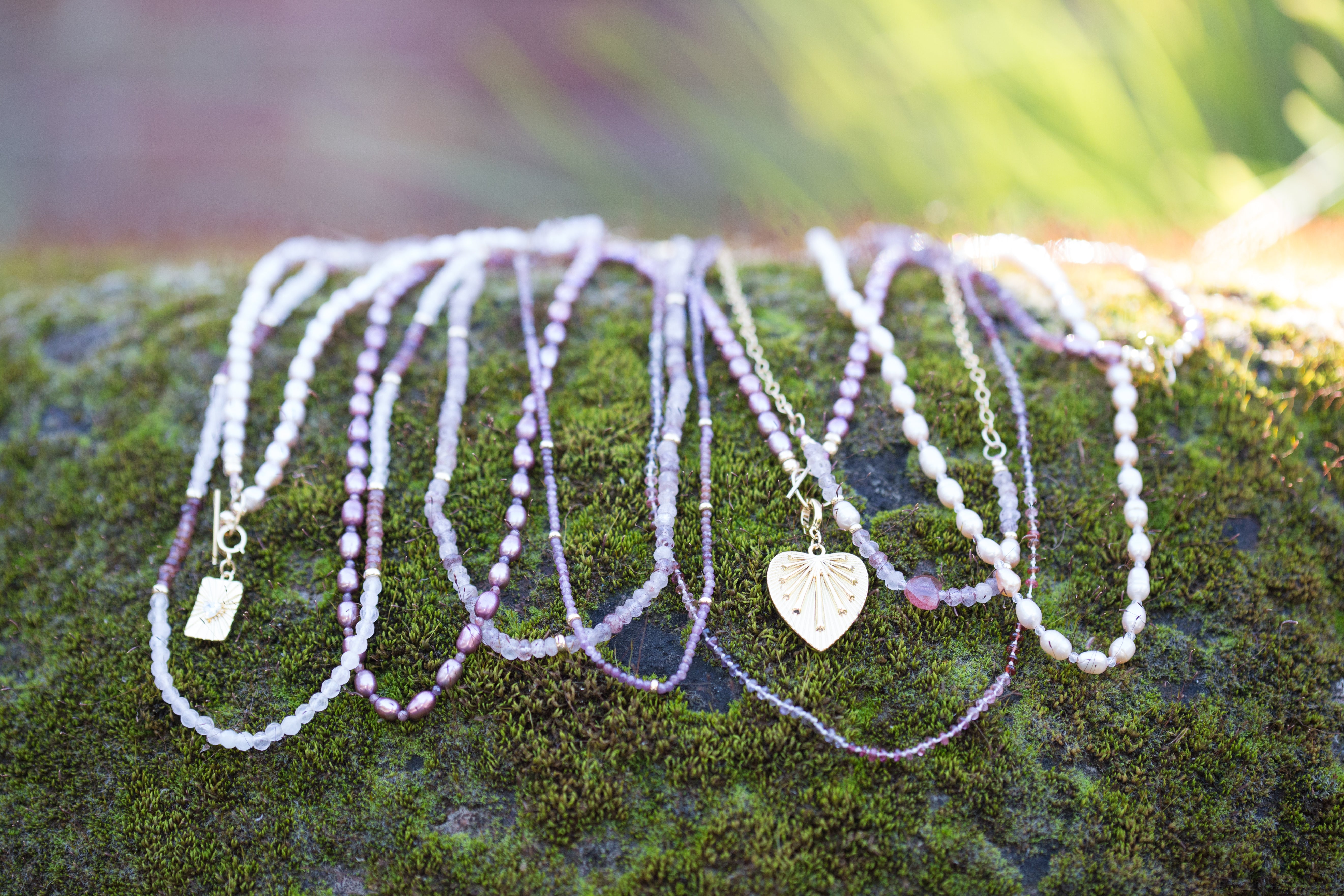 The Nicole - Mauve Freshwater Pearl Necklace