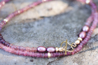 The Michelle - Pink Tourmaline Shaded Necklace