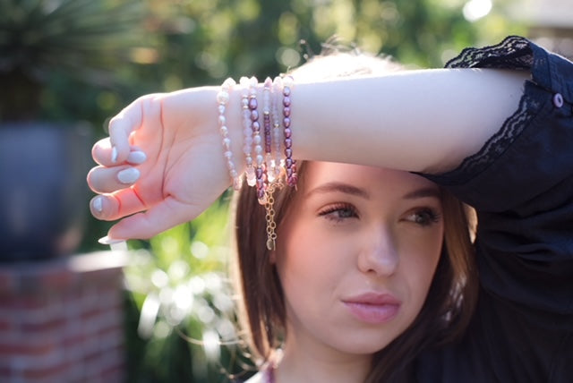 The Eden - Mauve Pink Freshwater Pearl Bracelet