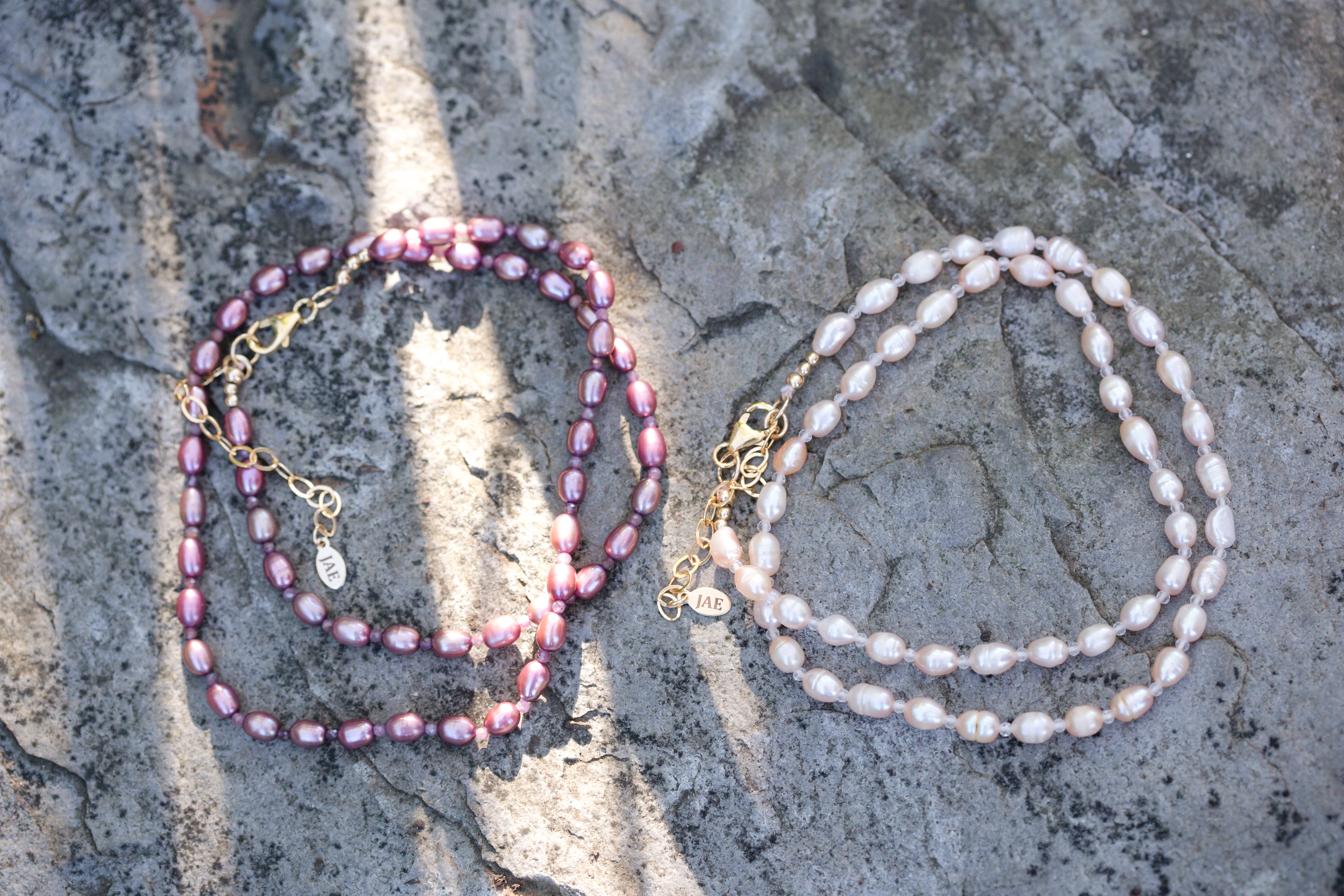 The Patricia - Light Pink Freshwater Pearl & Rose Quartz Necklace