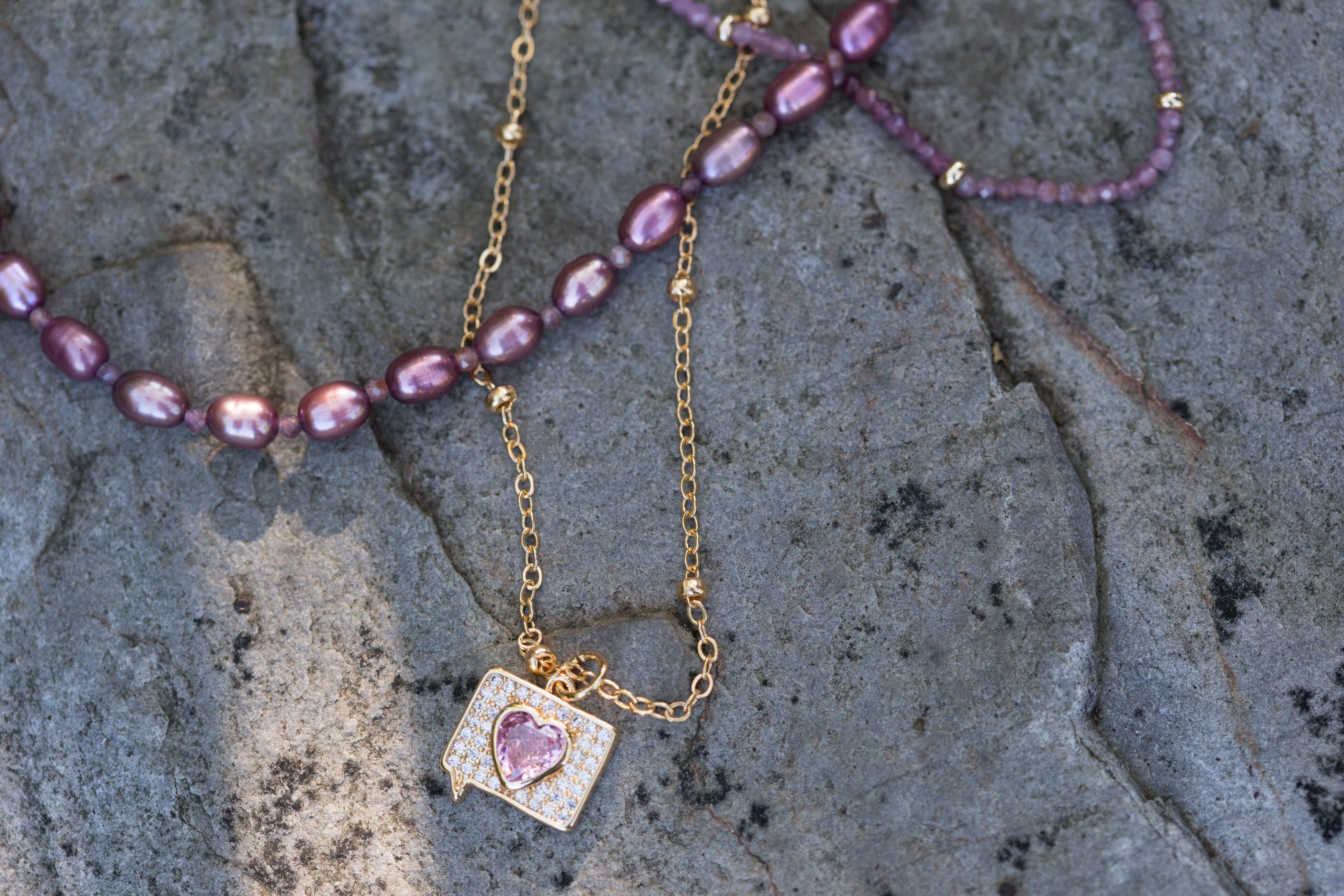 The Sydney - Mauve Pink Freshwater Pearl and Pink Tourmaline Necklace (6)