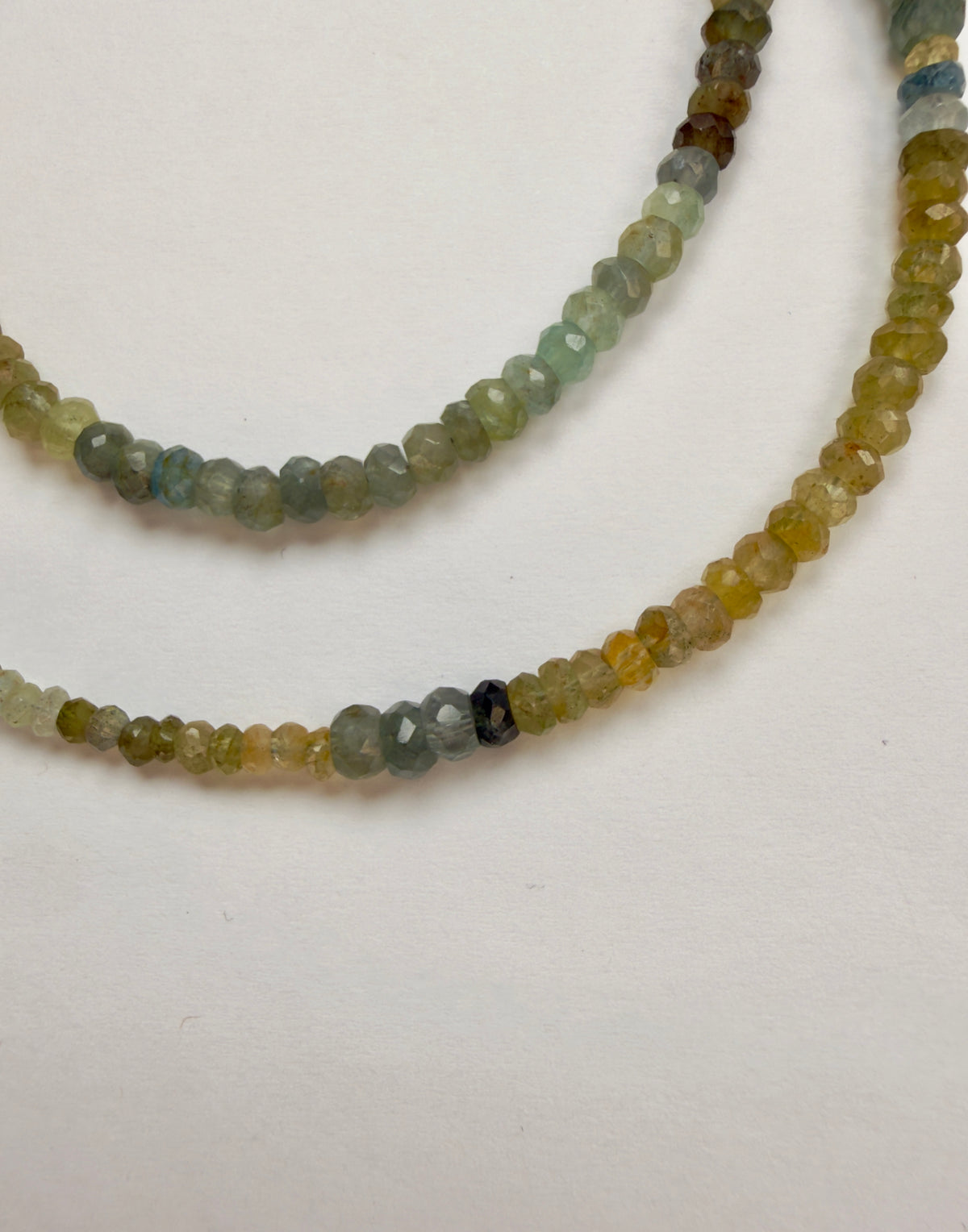 The Amabel - Moss Aquamarine Beaded Necklace