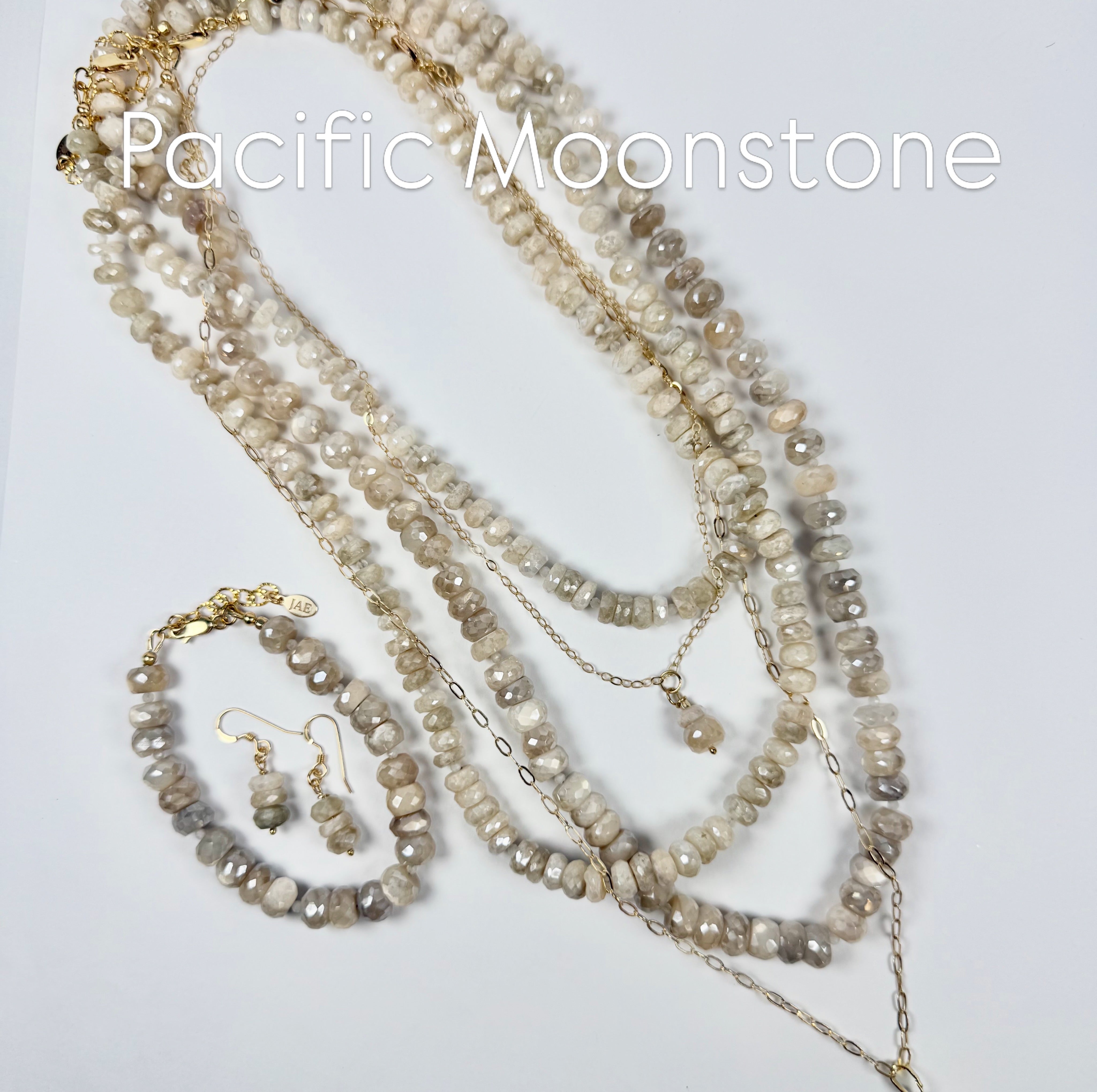 The Georgina - Champagne Moonstone Beaded Necklace