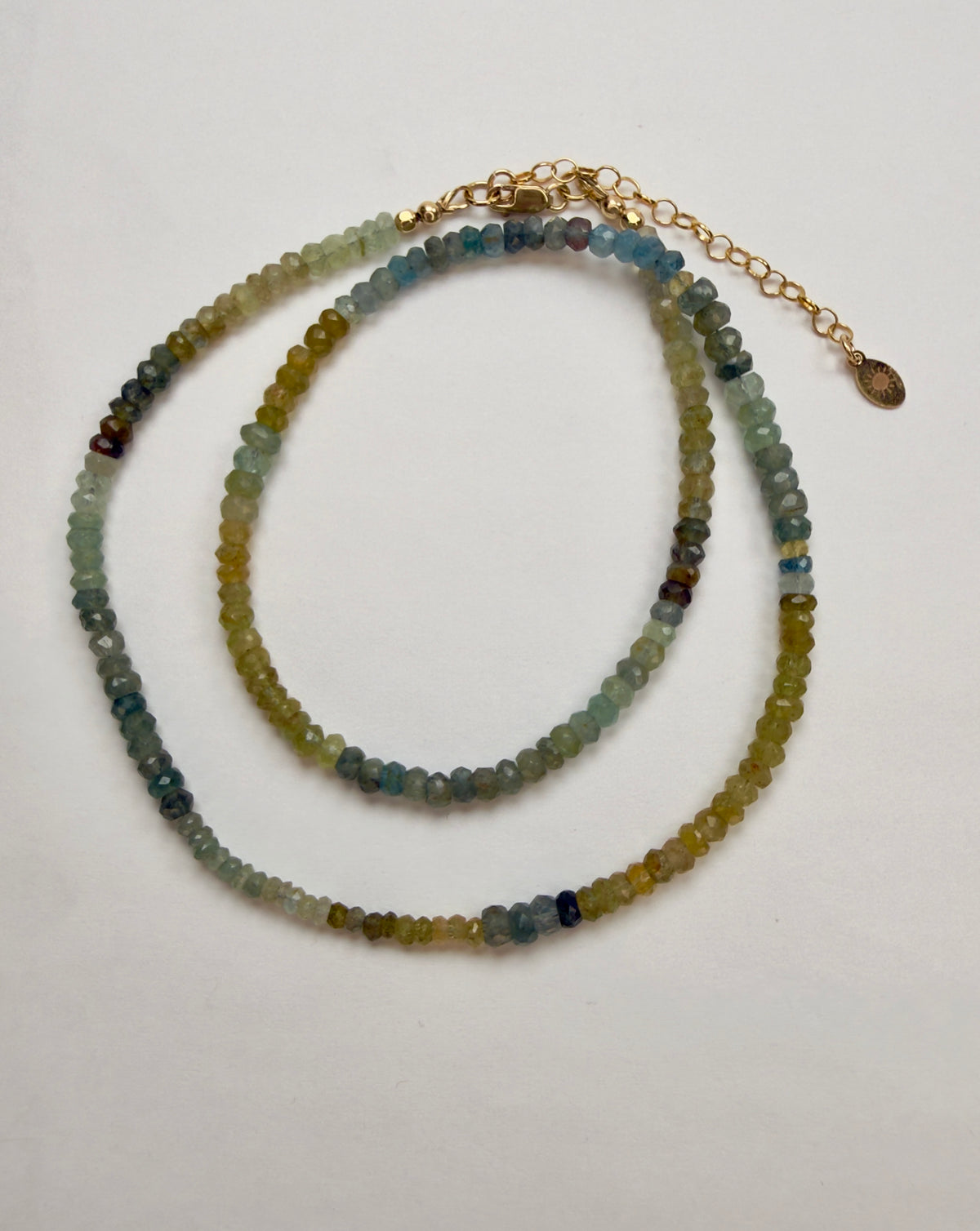 The Amabel - Moss Aquamarine Beaded Necklace