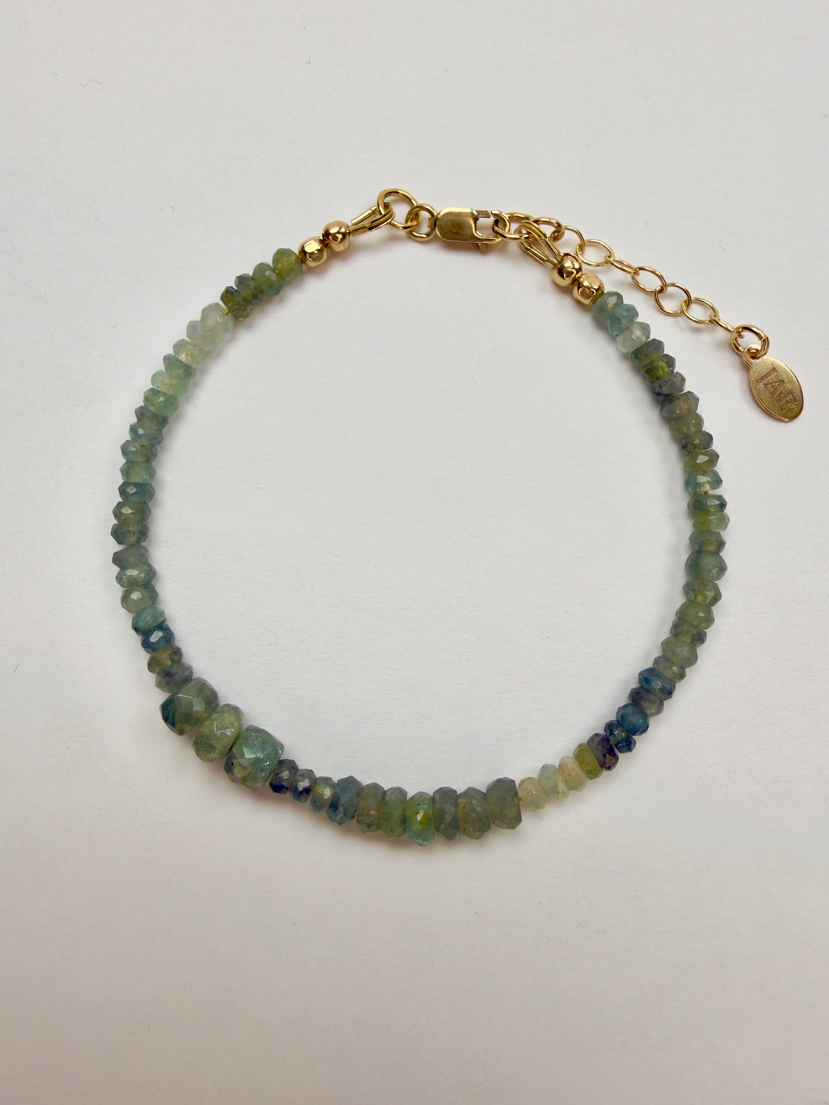 The Nola - Moss Aquamarine Staggered Bead Bracelet
