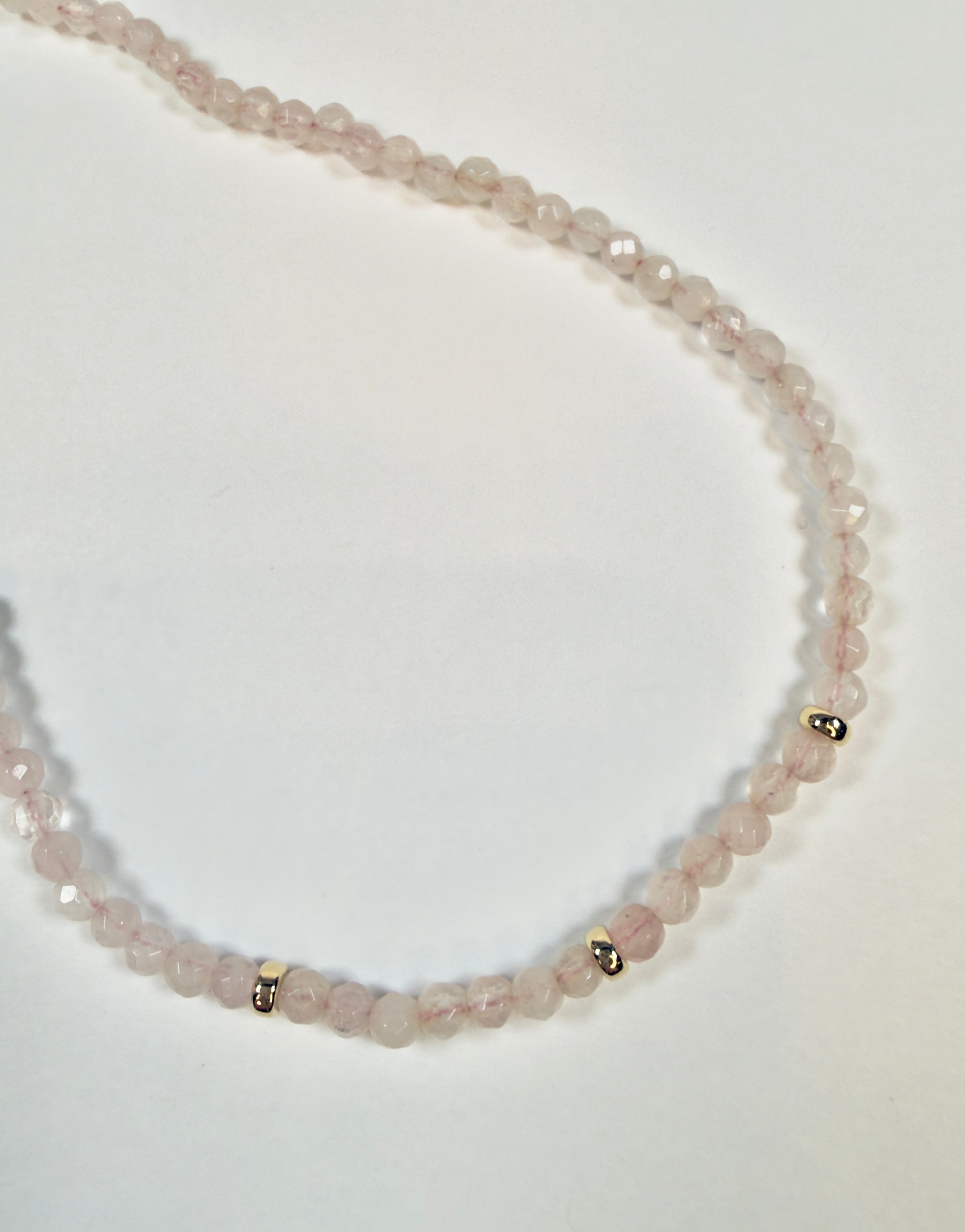 The Jenny - Rose Quartz with Gold  Accents Necklace "One of a Kind"
