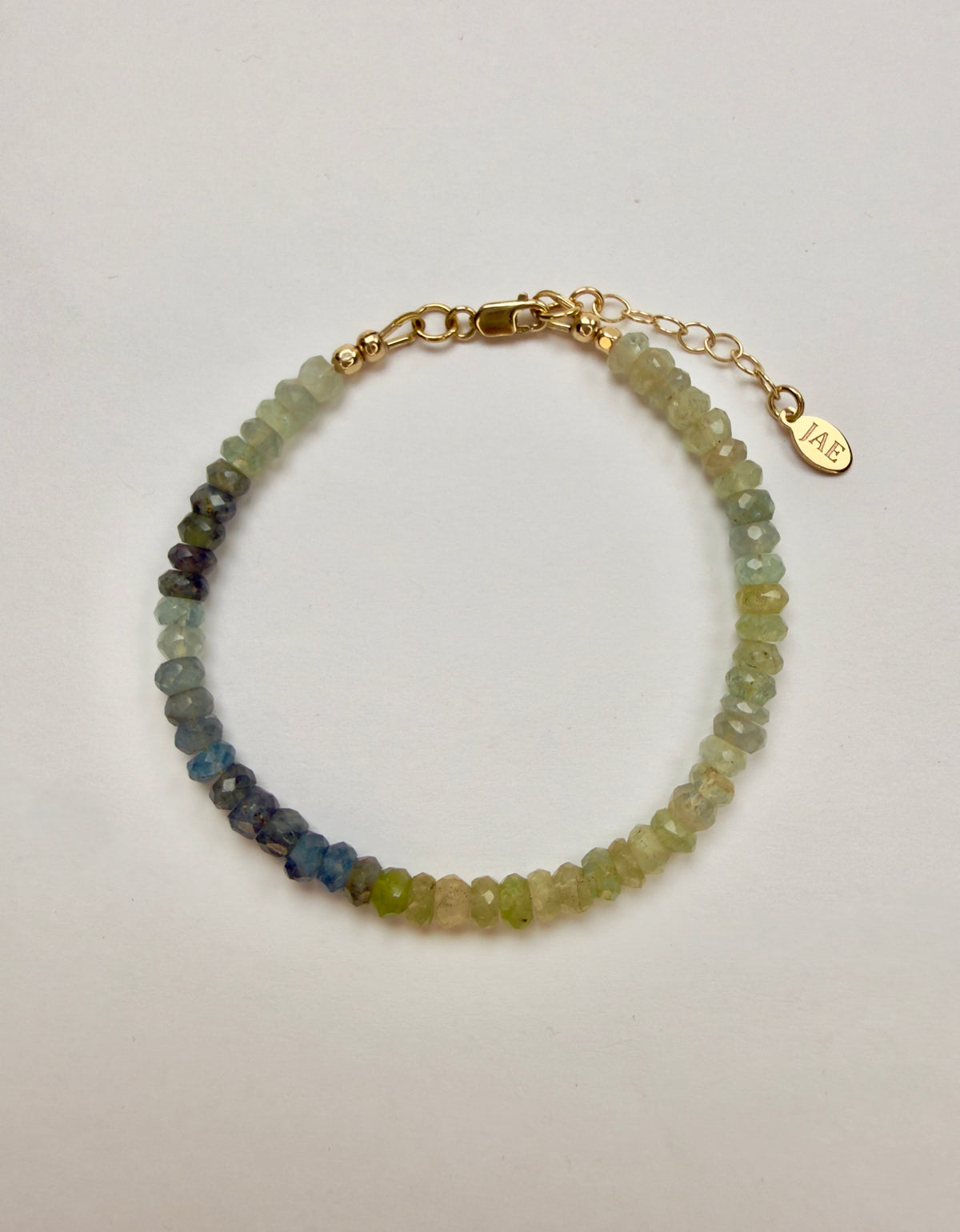 The Nadine - Moss Aquamarine Beaded Bracelet