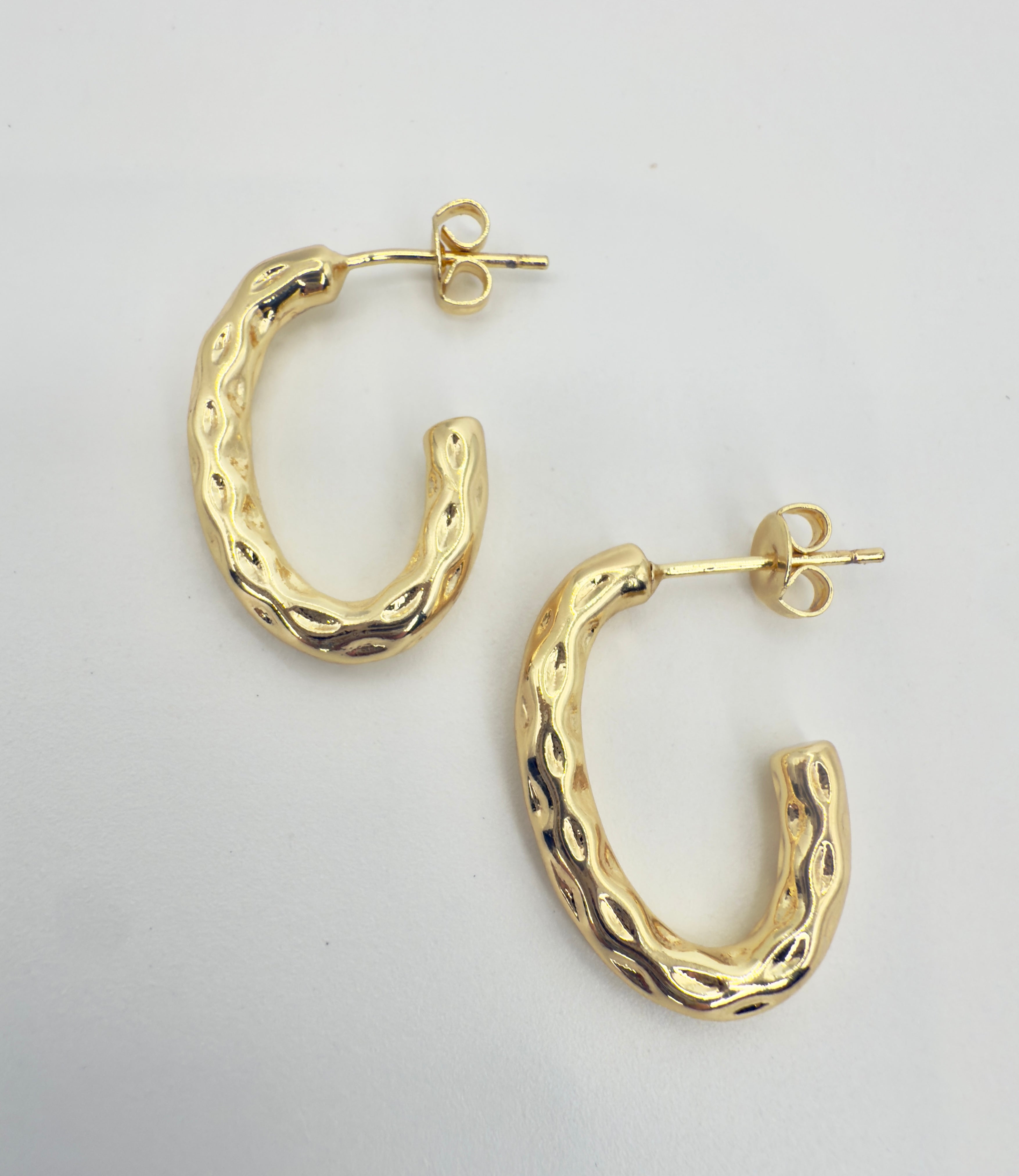 The Lula - Textured Oval Hoop Earring