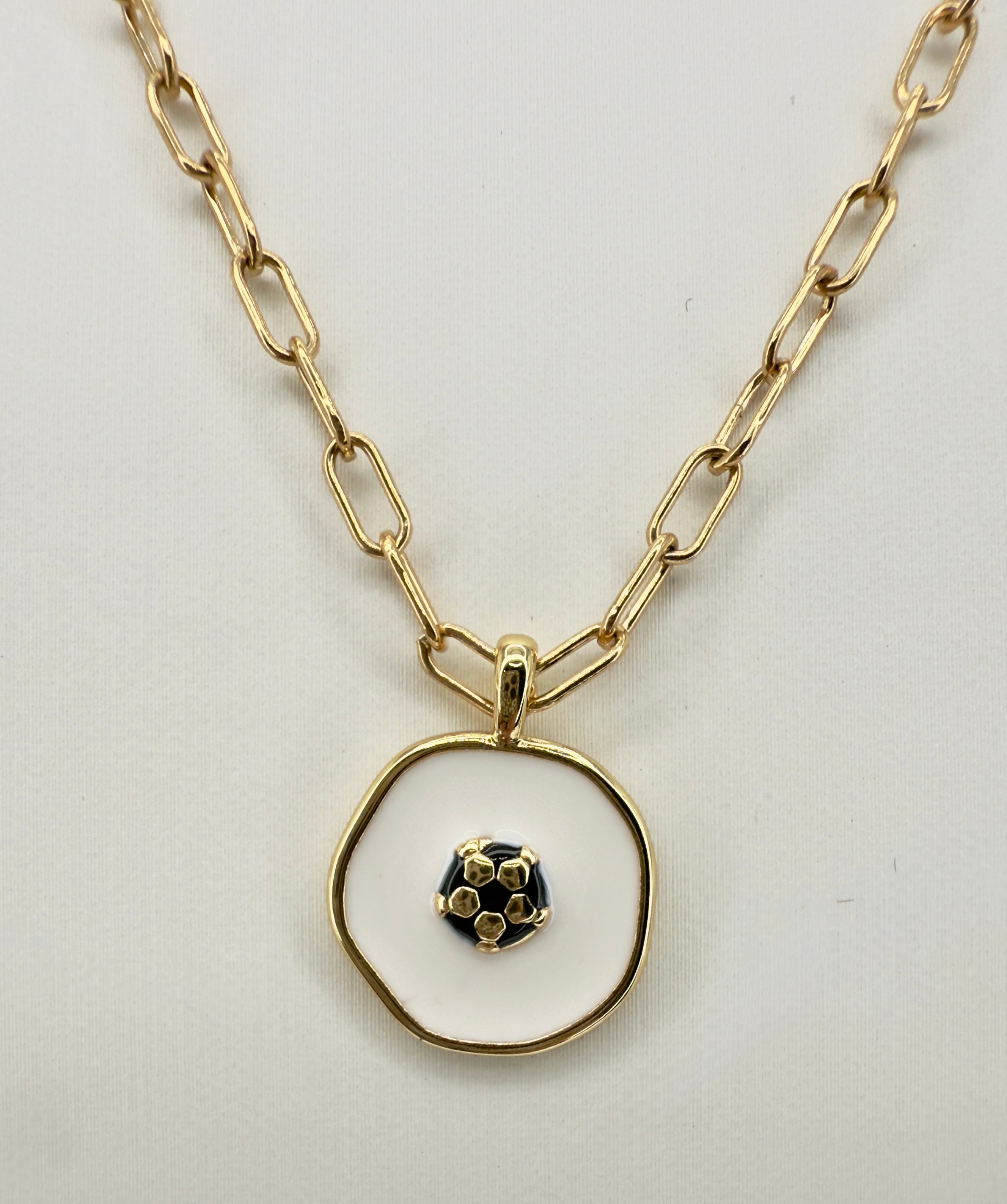 The Hamm - Enamel Soccer Ball Medallion Necklace