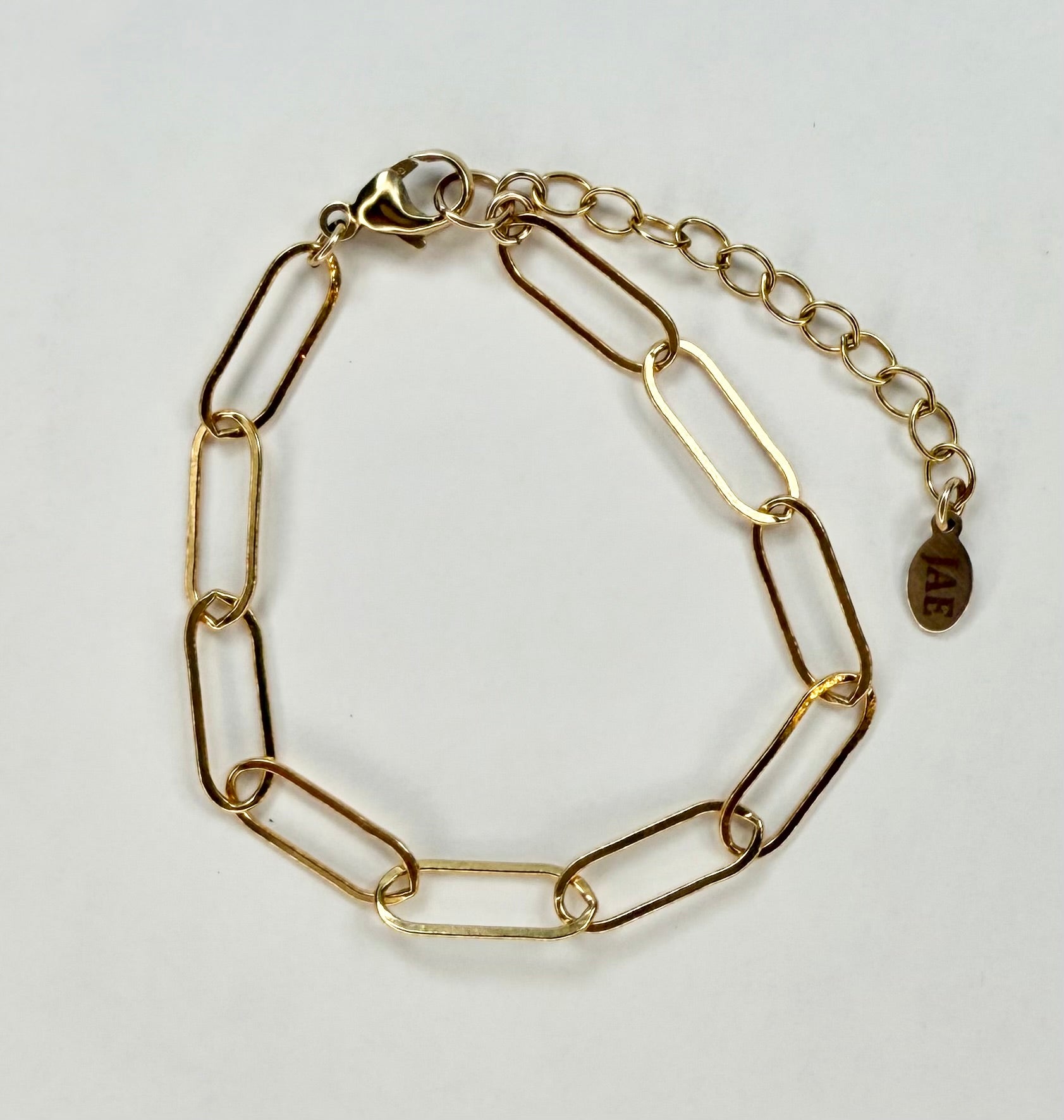 The Eleni - Flat Paperclip Chain Bracelet