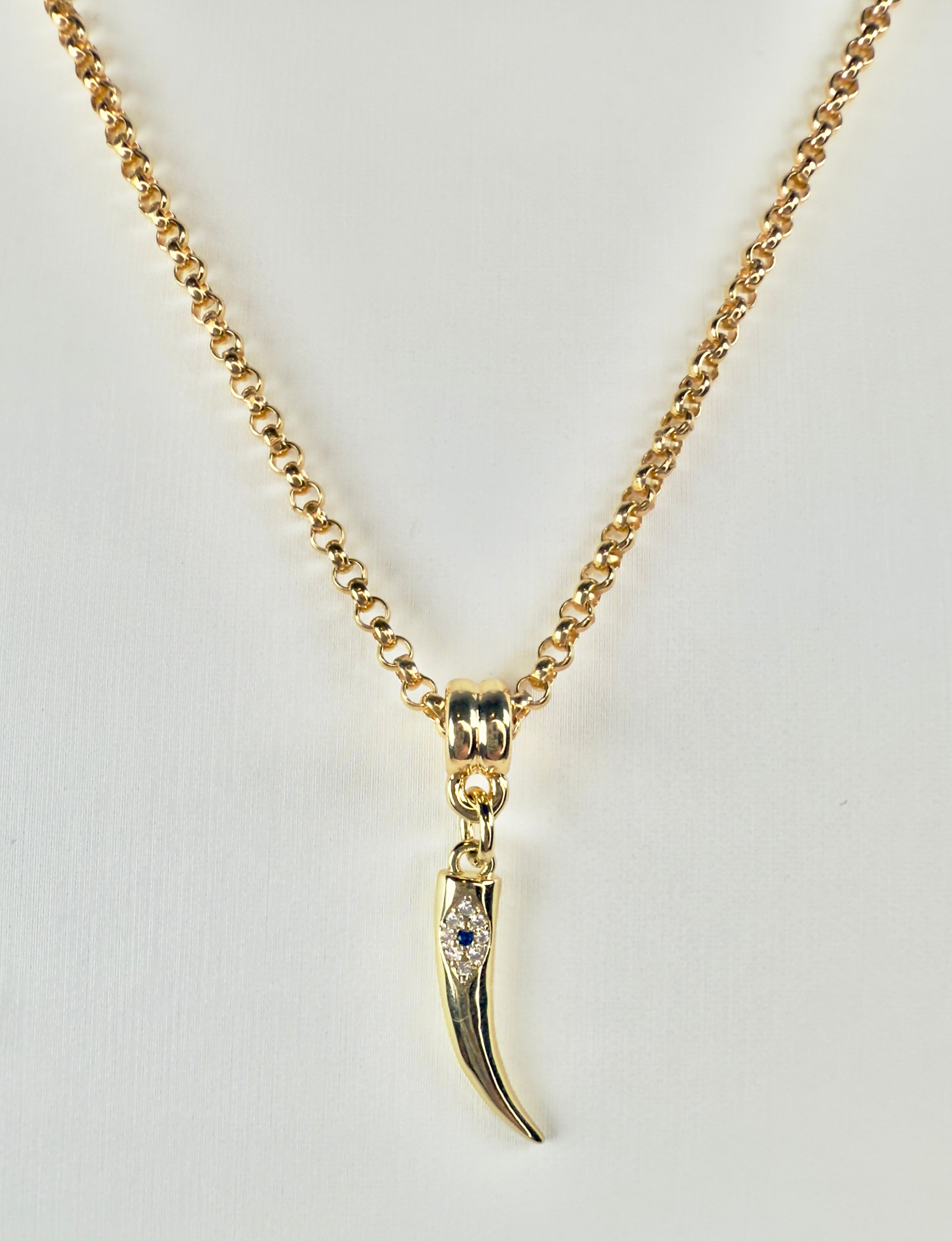 The Mila Necklace - Evil Eye Tusk Pendant Necklace