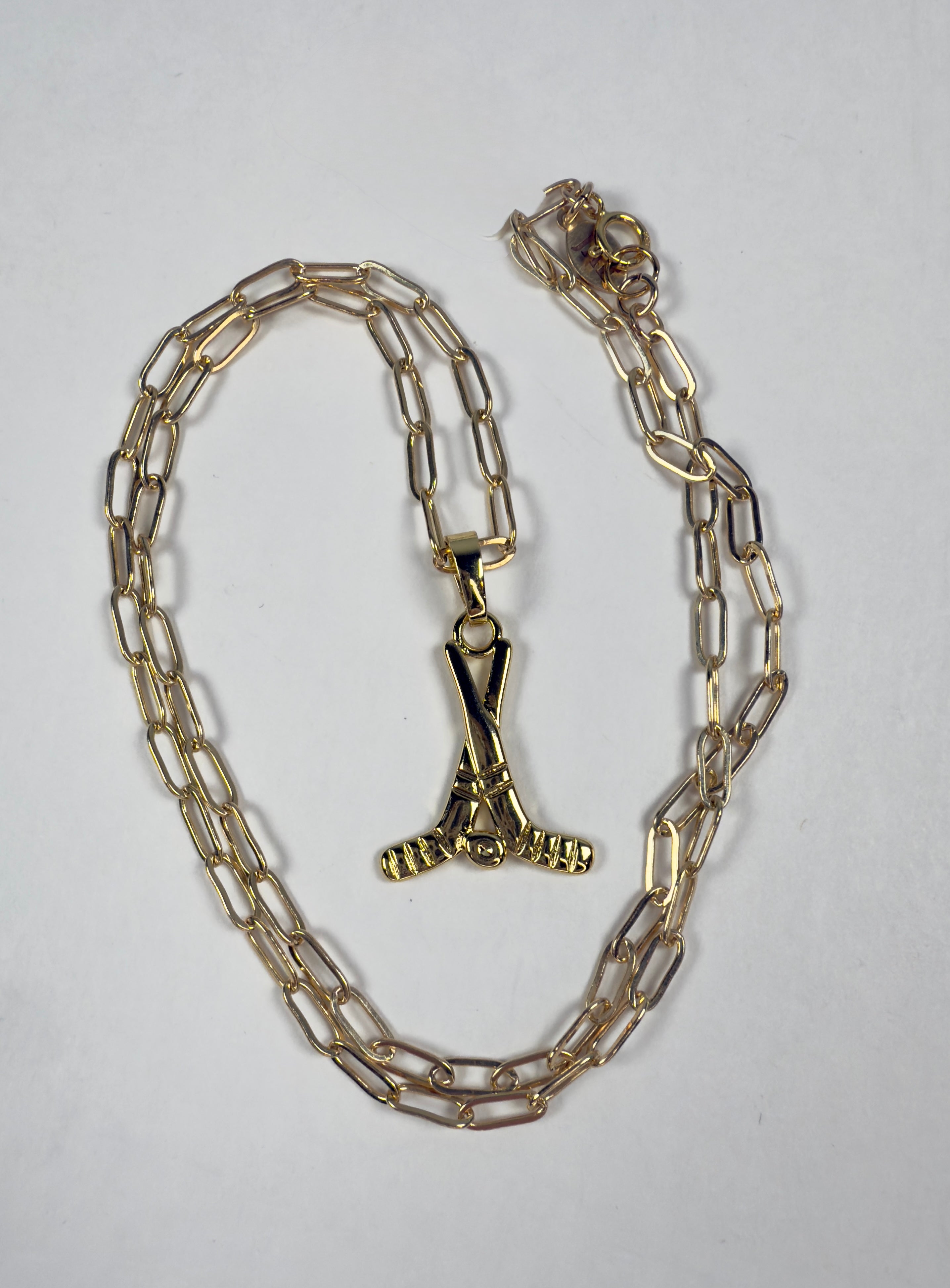 The Hope Necklace - Field Hockey Sticks and Paperclip Chain