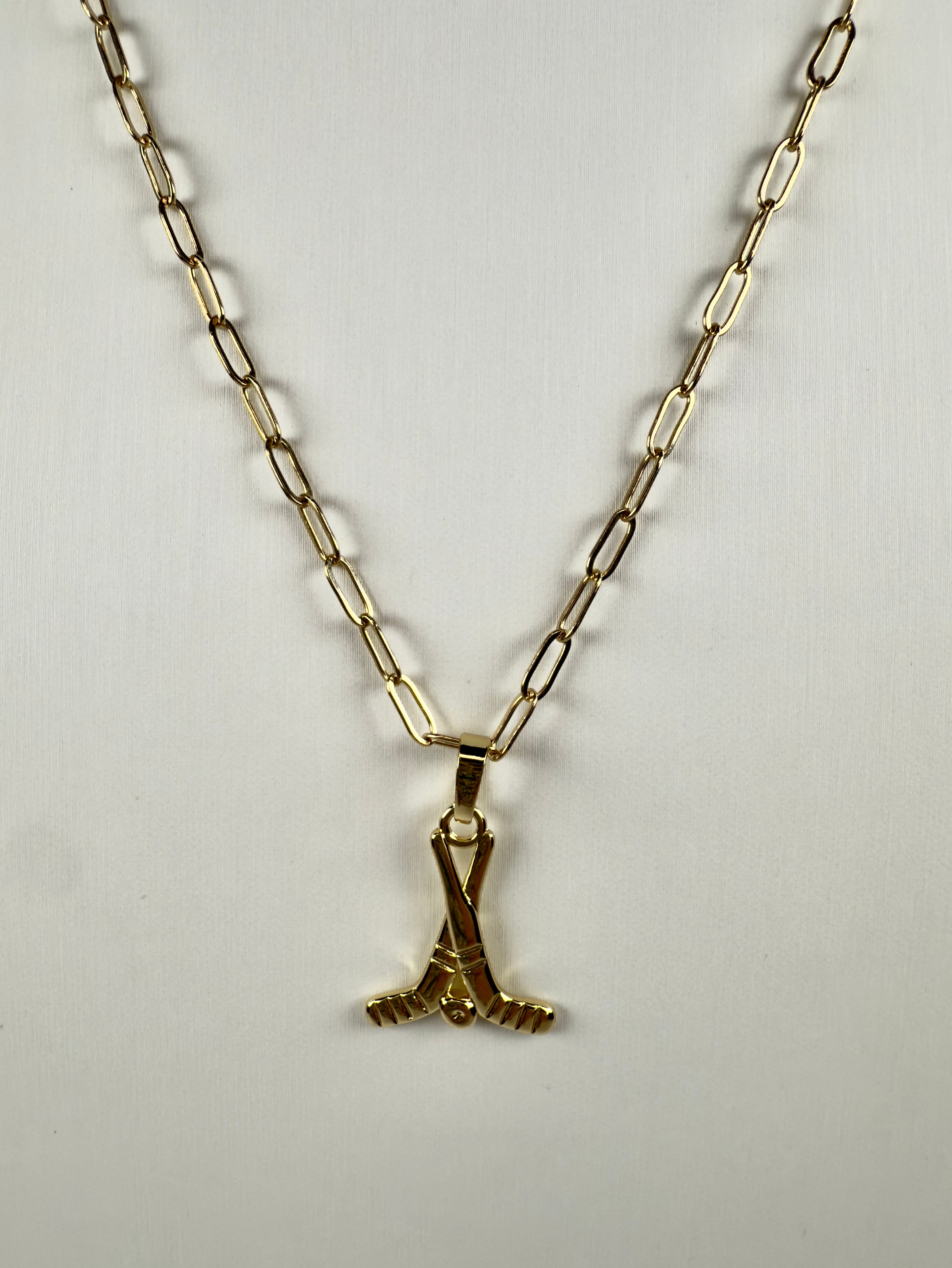 The Hope Necklace - Field Hockey Sticks and Paperclip Chain