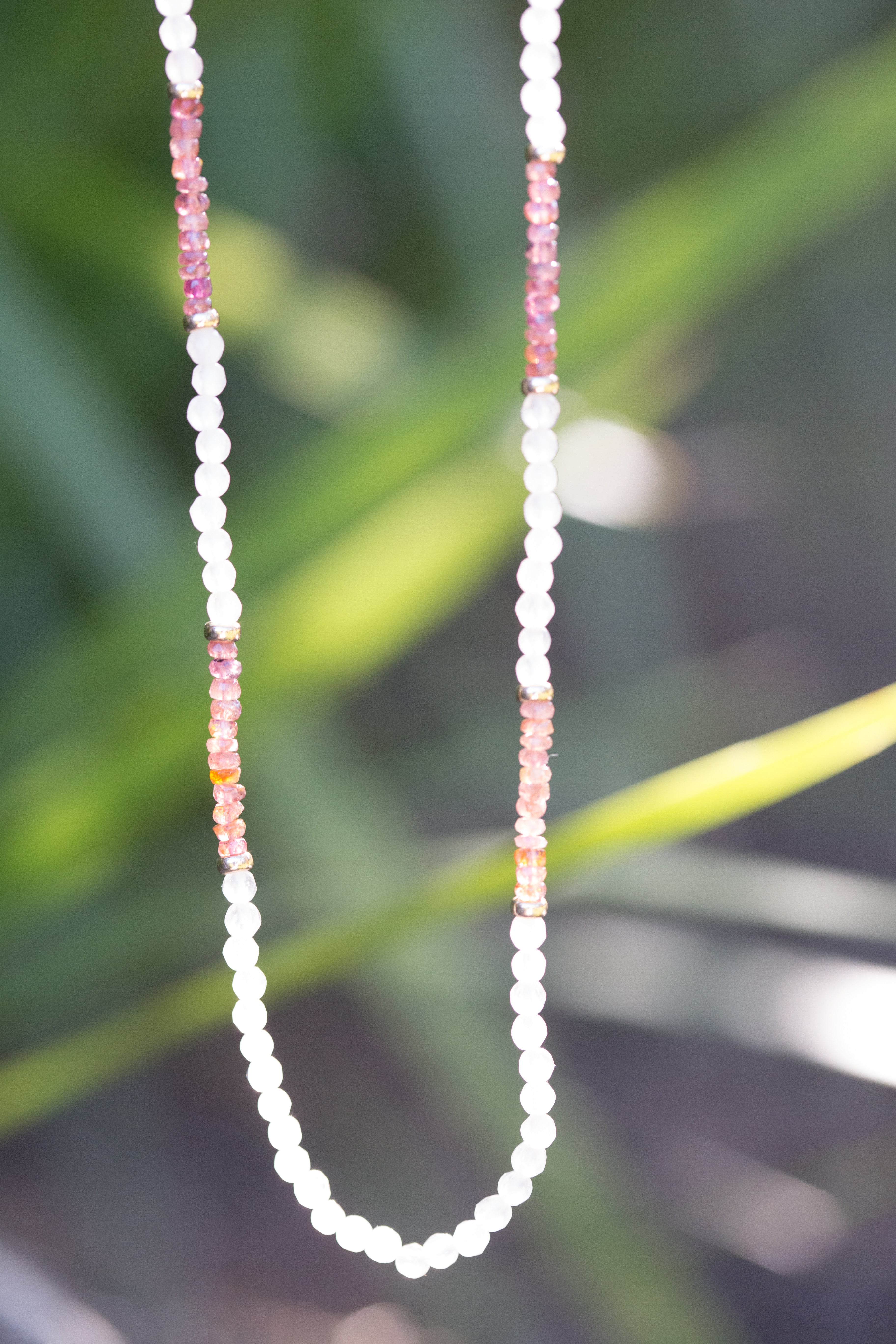 The Stephanie - A "One Of A Kind"  Rose Quartz, Pink Tourmaline and Gold Bead Necklace