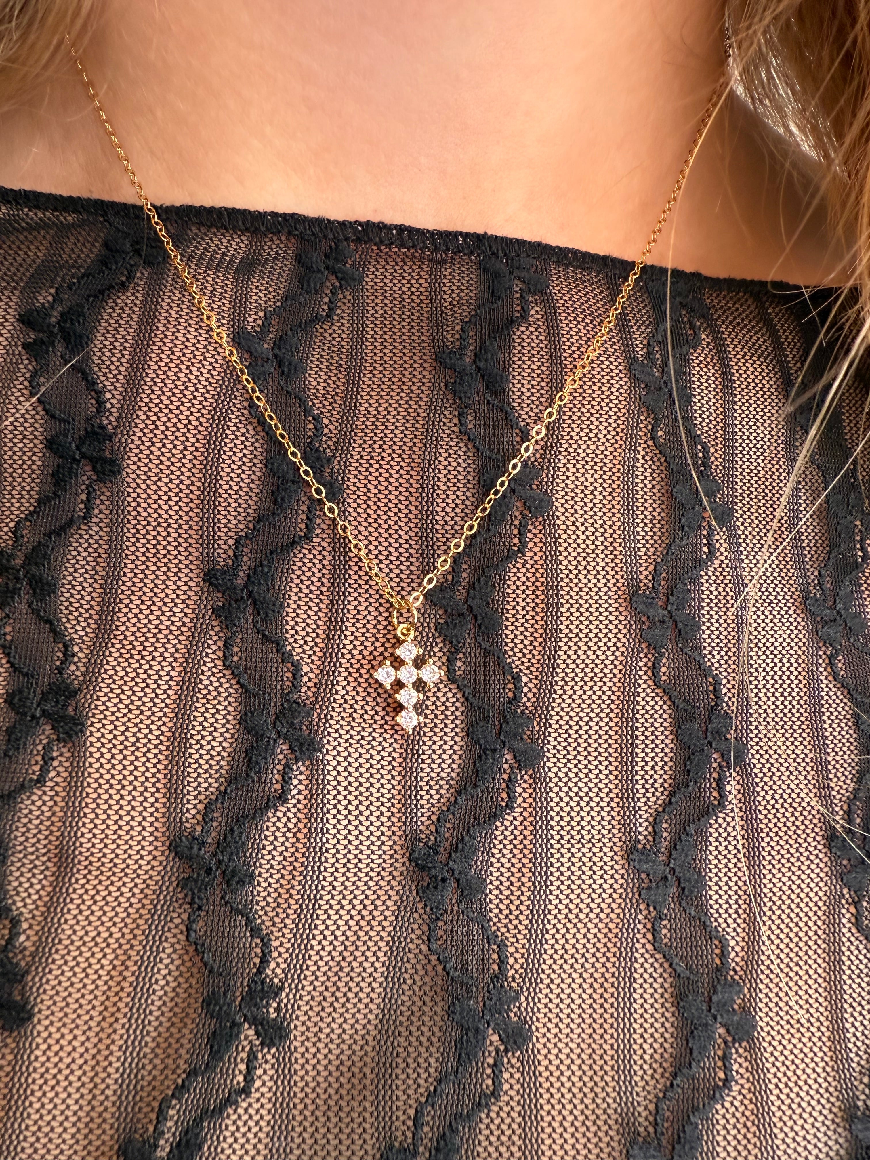 The Marinus - Refined Cross with Cubic Zirconia Necklace