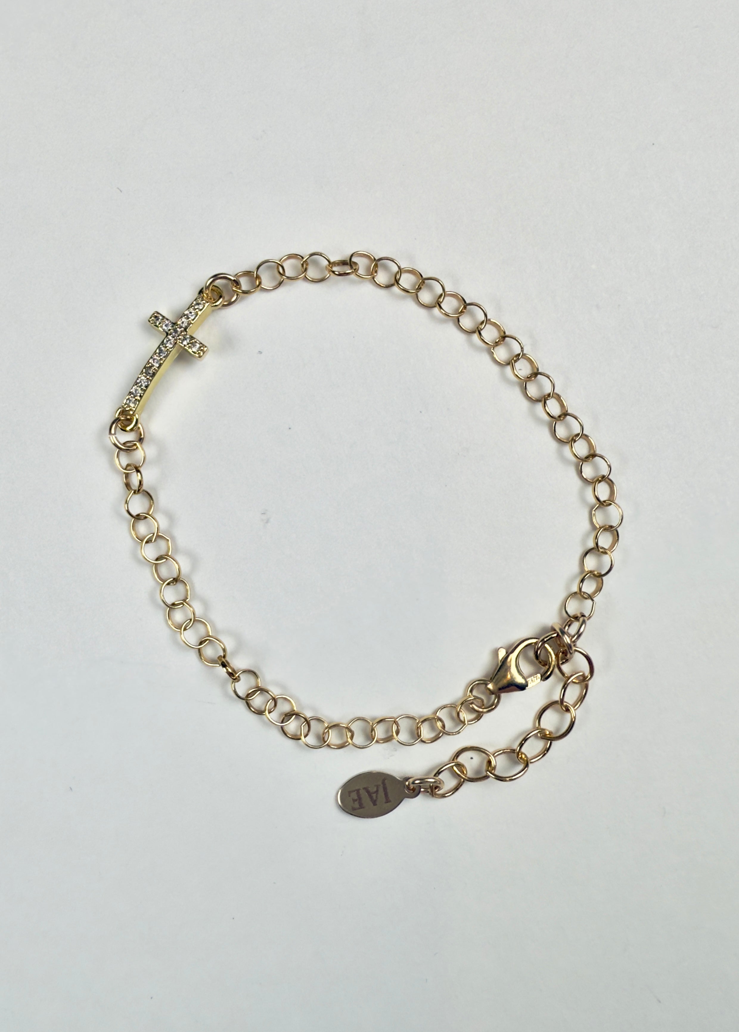 The Miltiades - Pave Cross and Cable Chain Bracelet